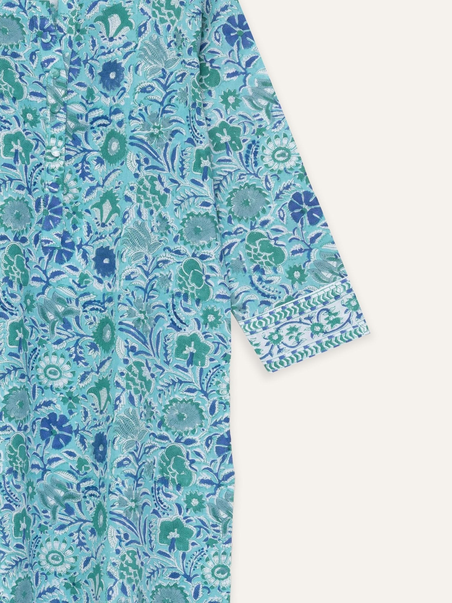 Kaif Cotton Block Printed Straight Kurta - AINA