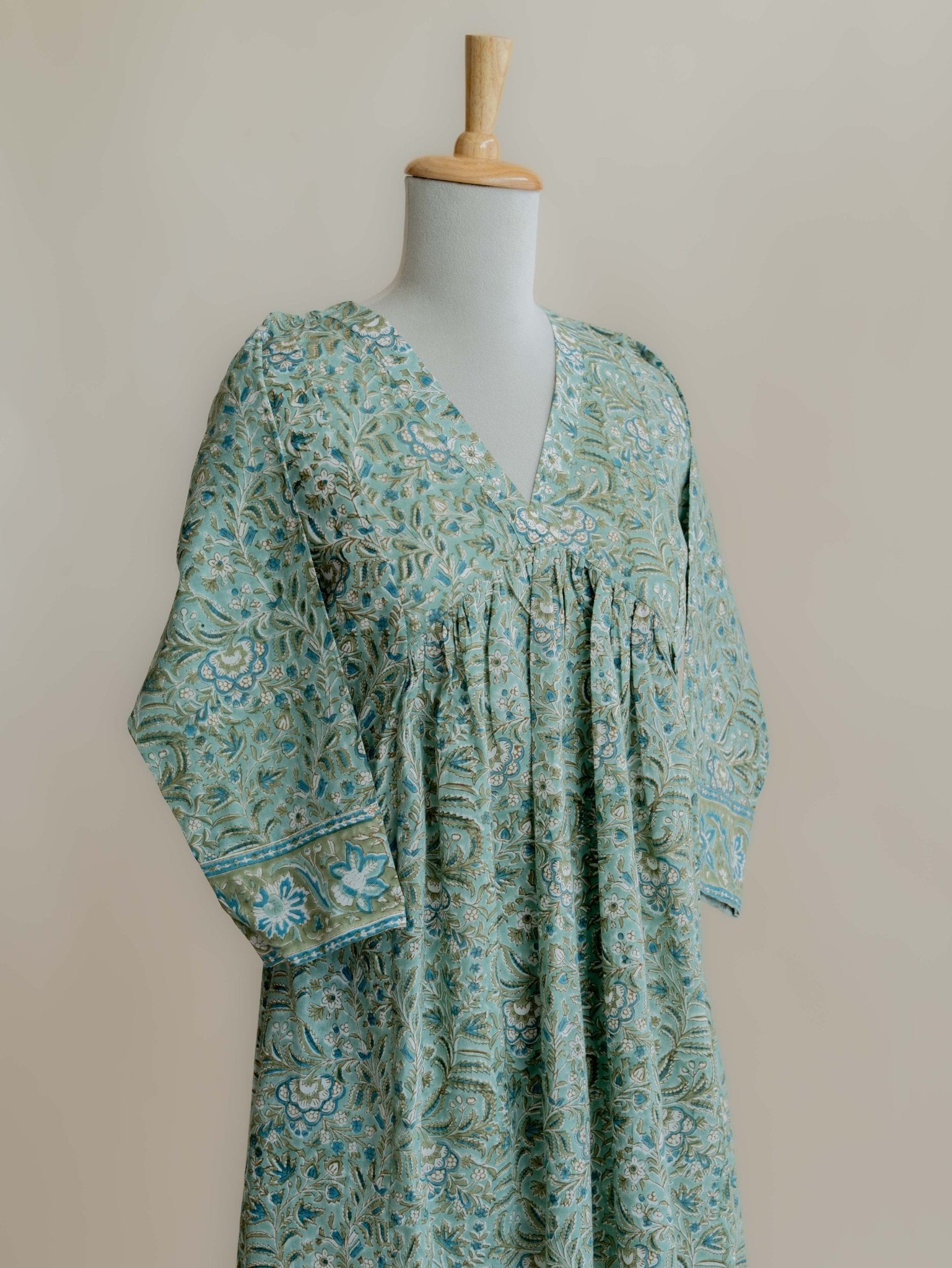 Kamya Cotton Block Printed A - Line Kurta - AINA