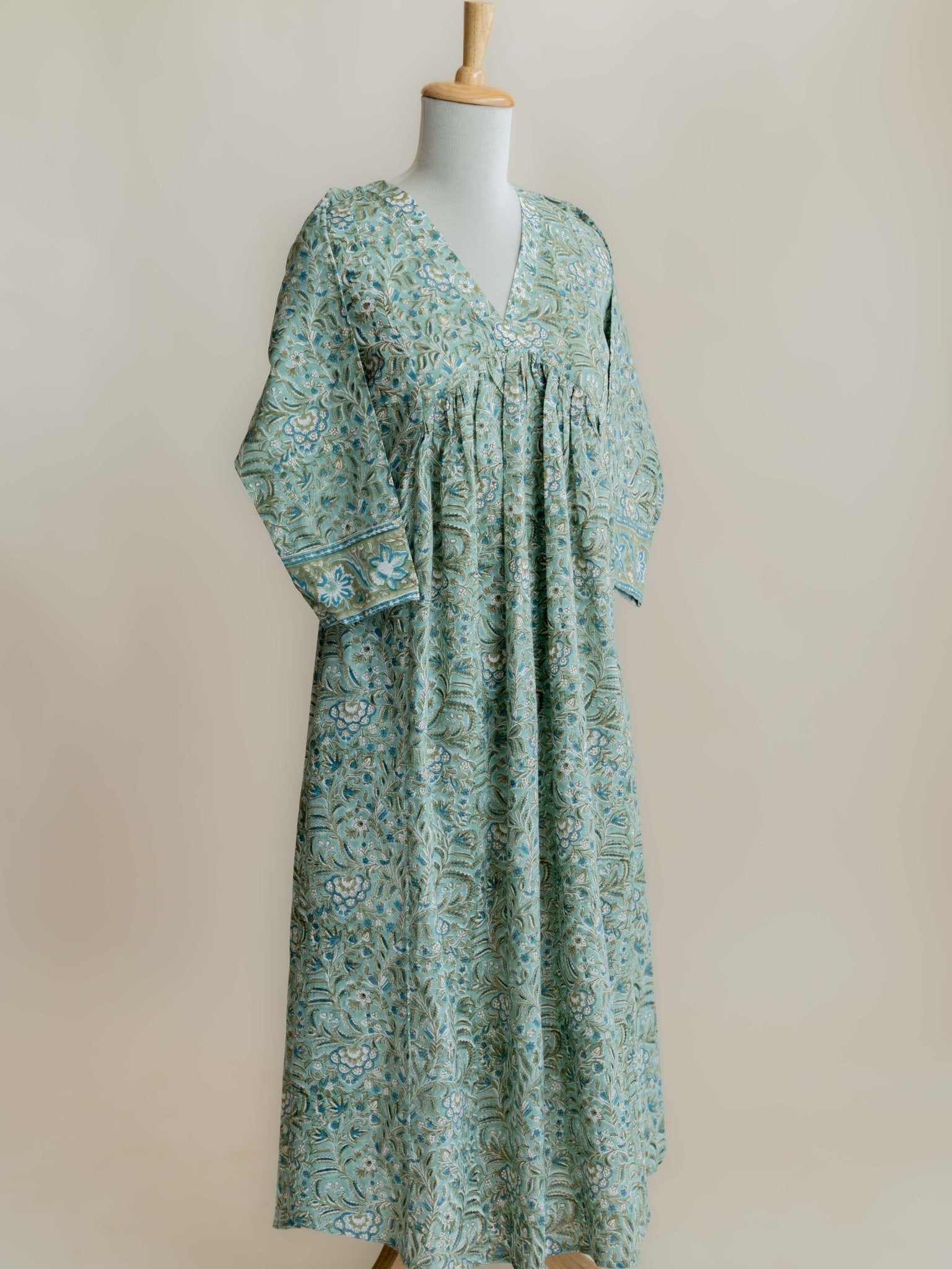 Kamya Cotton Block Printed A - Line Kurta - AINA