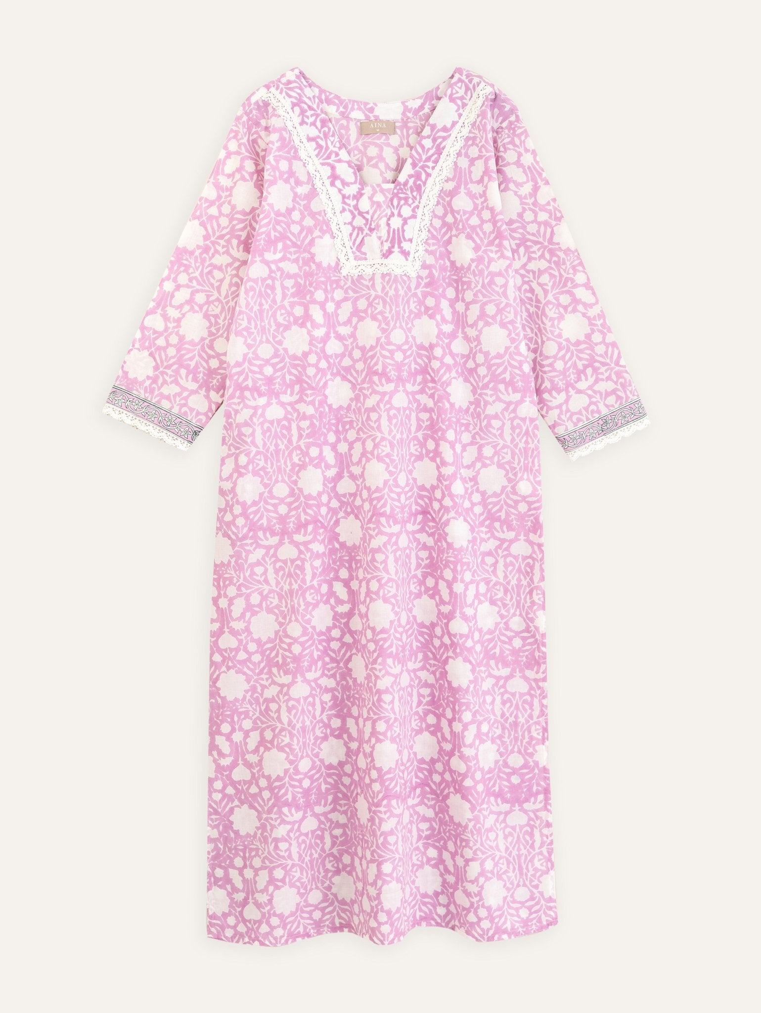 Kanzah Cotton Block Printed Straight Kurta - AINA