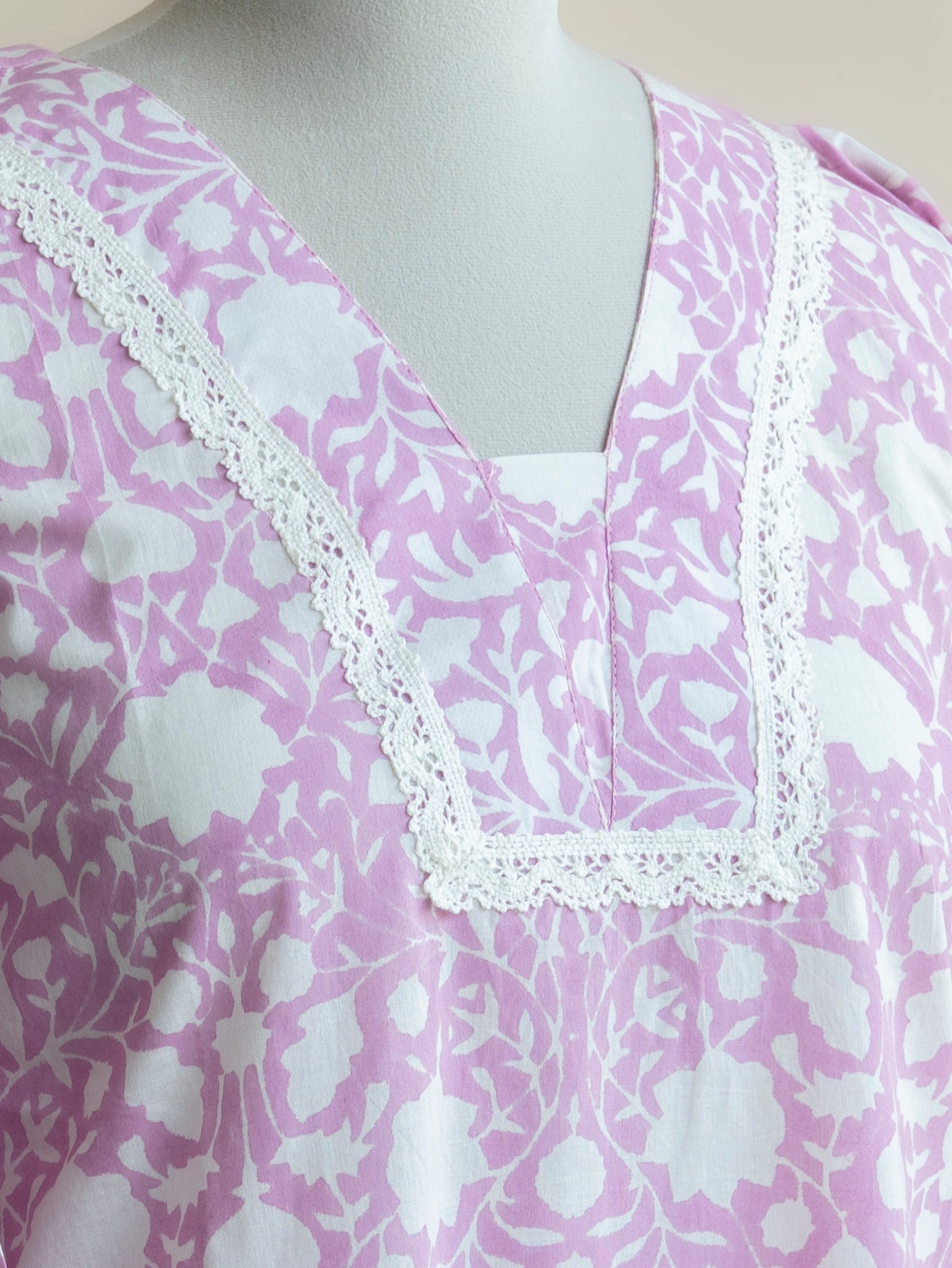 Kanzah Cotton Block Printed Straight Kurta - AINA