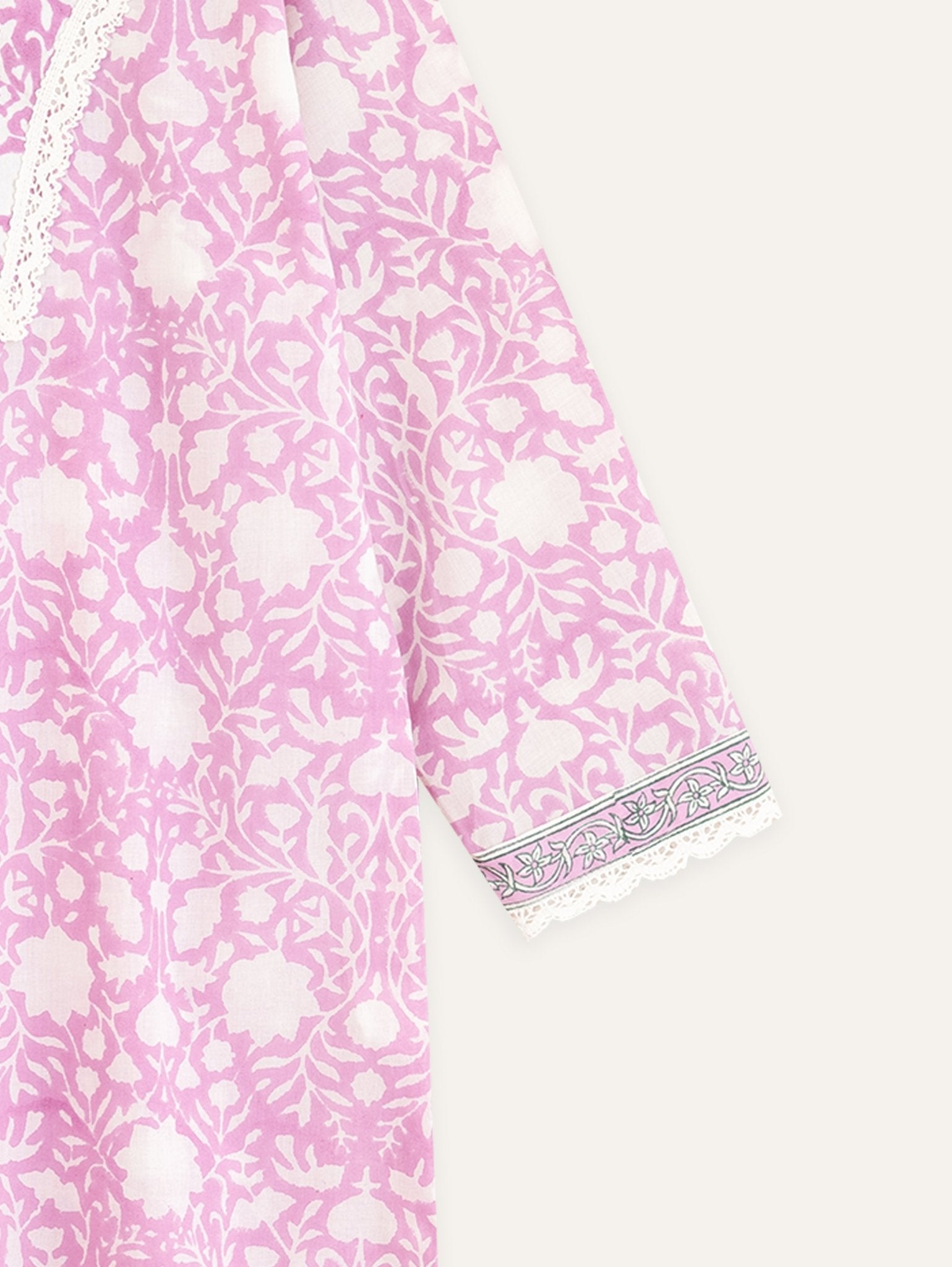 Kanzah Cotton Block Printed Straight Kurta - AINA