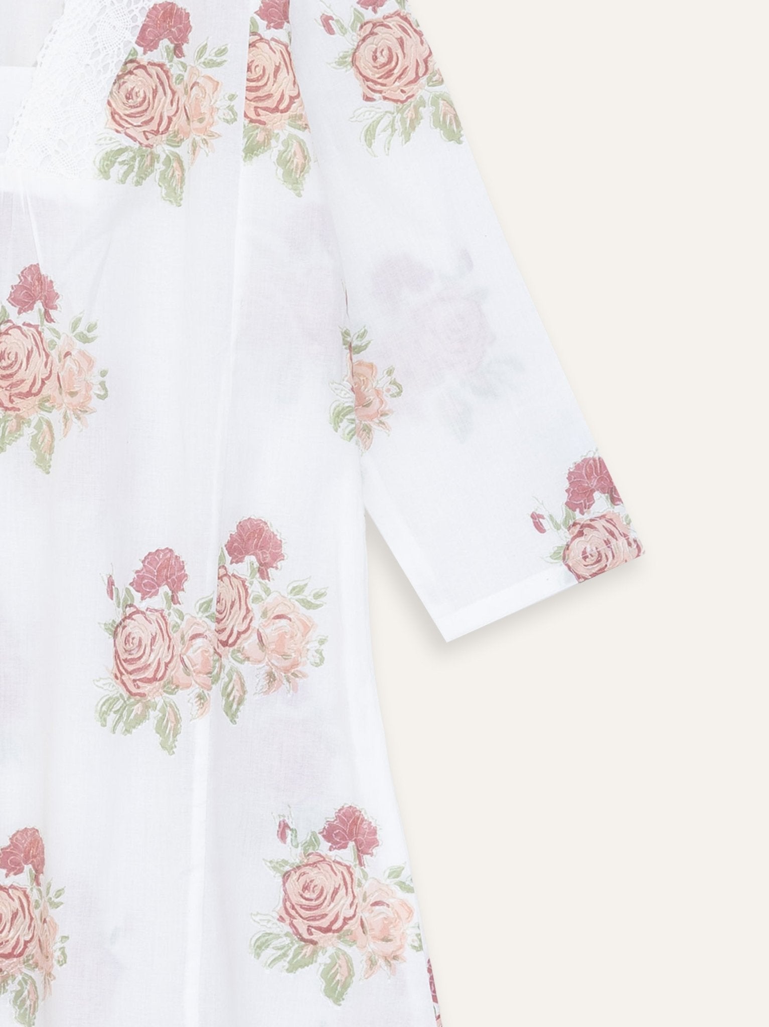 Kashika Cotton Block Printed A - Line Kurta - AINA