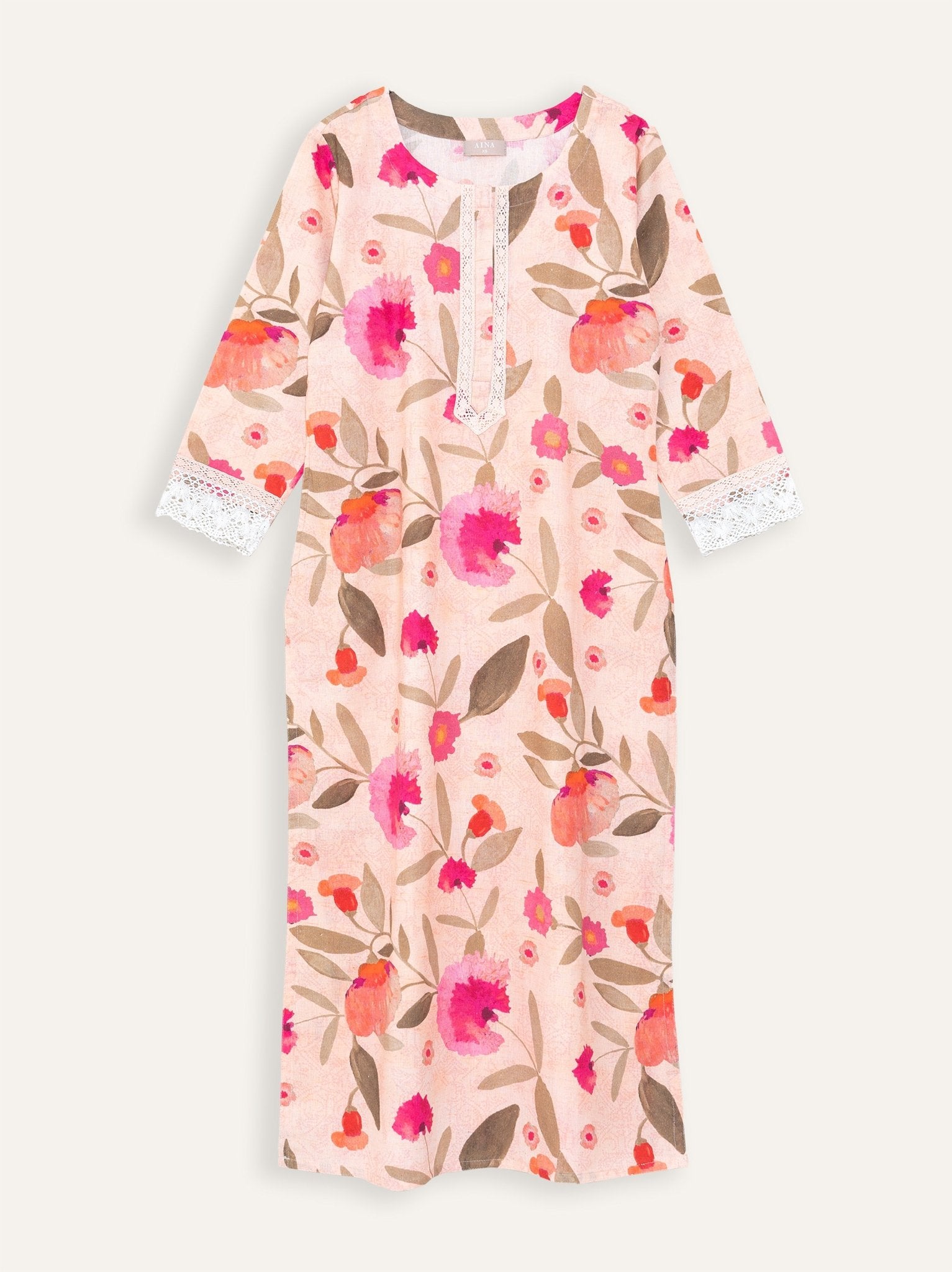 Kavi Cotton Flax Digital Print Straight Kurta - AINA