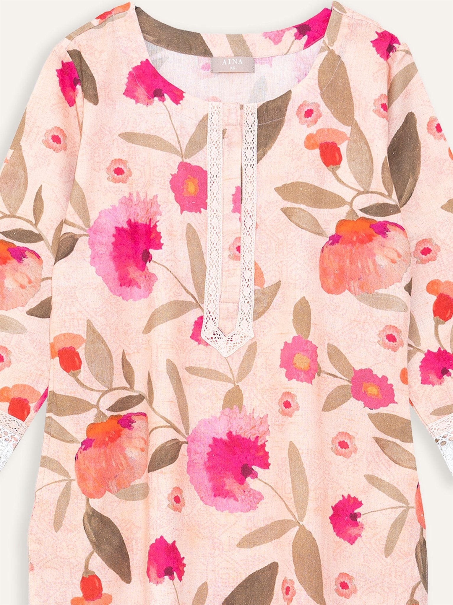 Kavi Cotton Flax Digital Print Straight Kurta - AINA