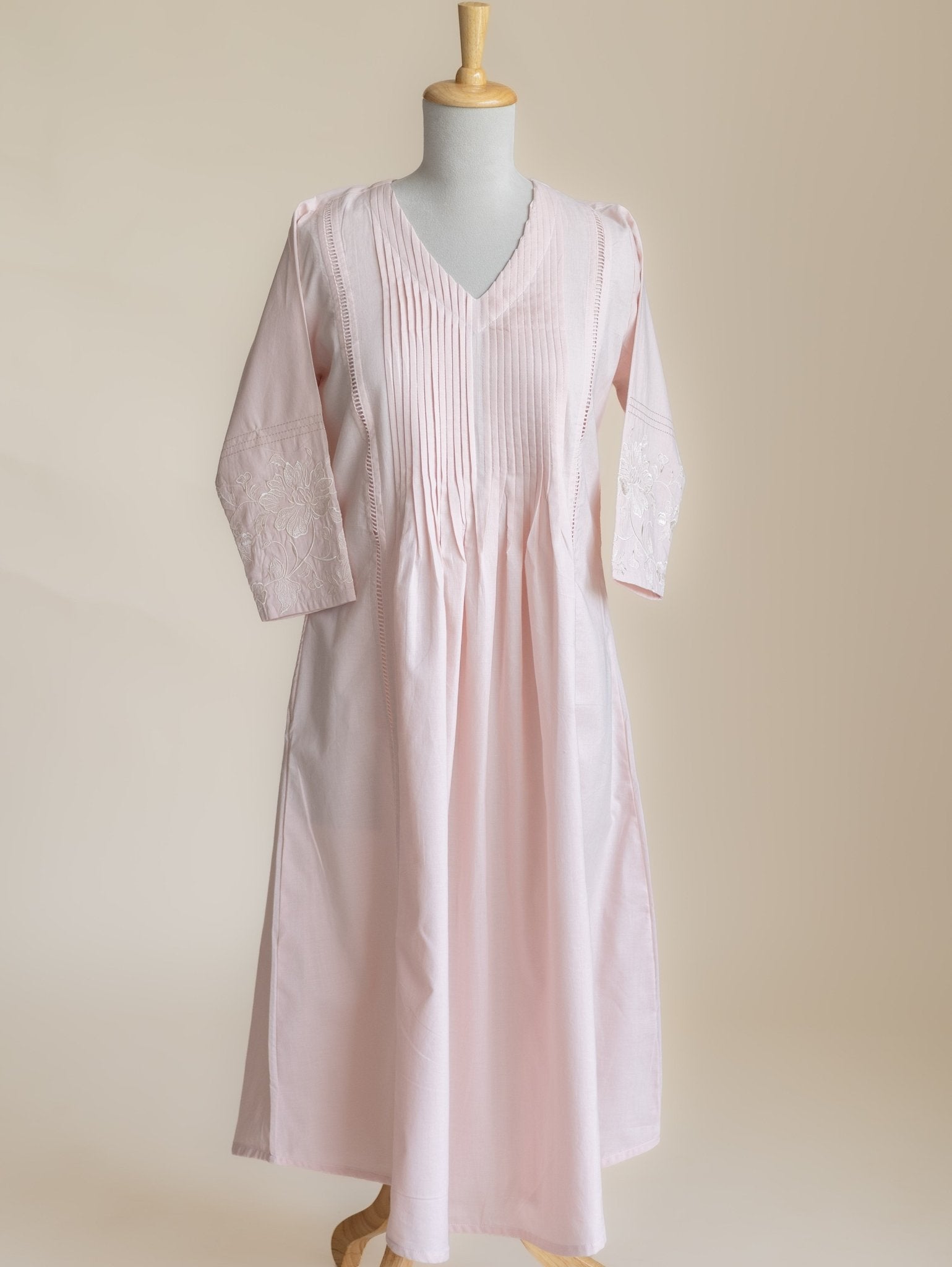 Kesiya Cotton Embroidered A-Line Suit Set - AINA