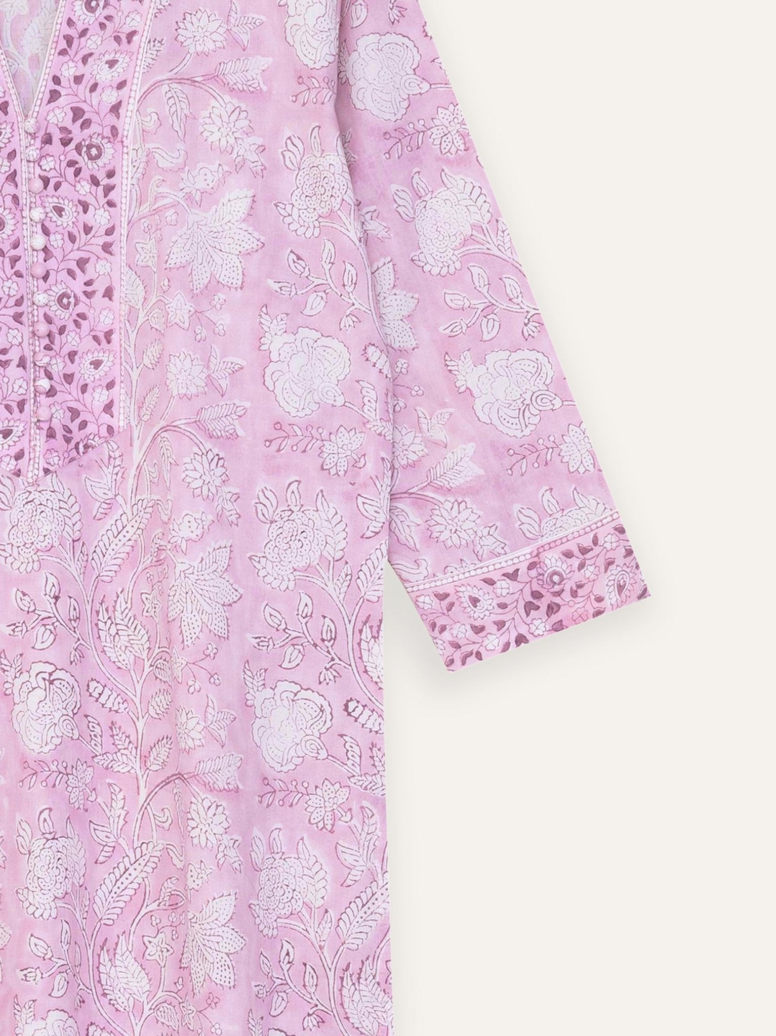 Kirti Cotton Block Printed Straight Kurta - AINA
