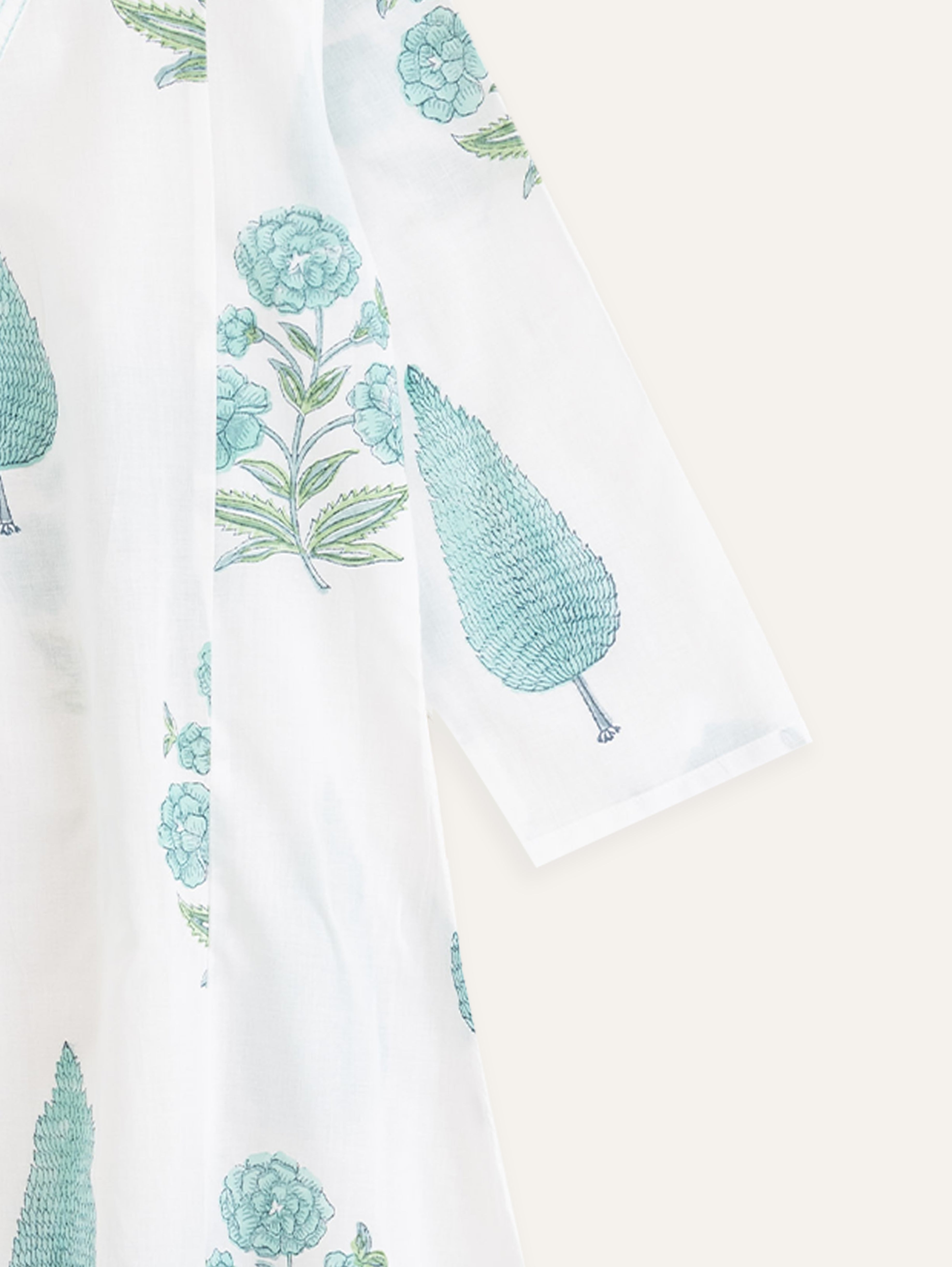 Roma Cotton Block Printed A-Line Kurta