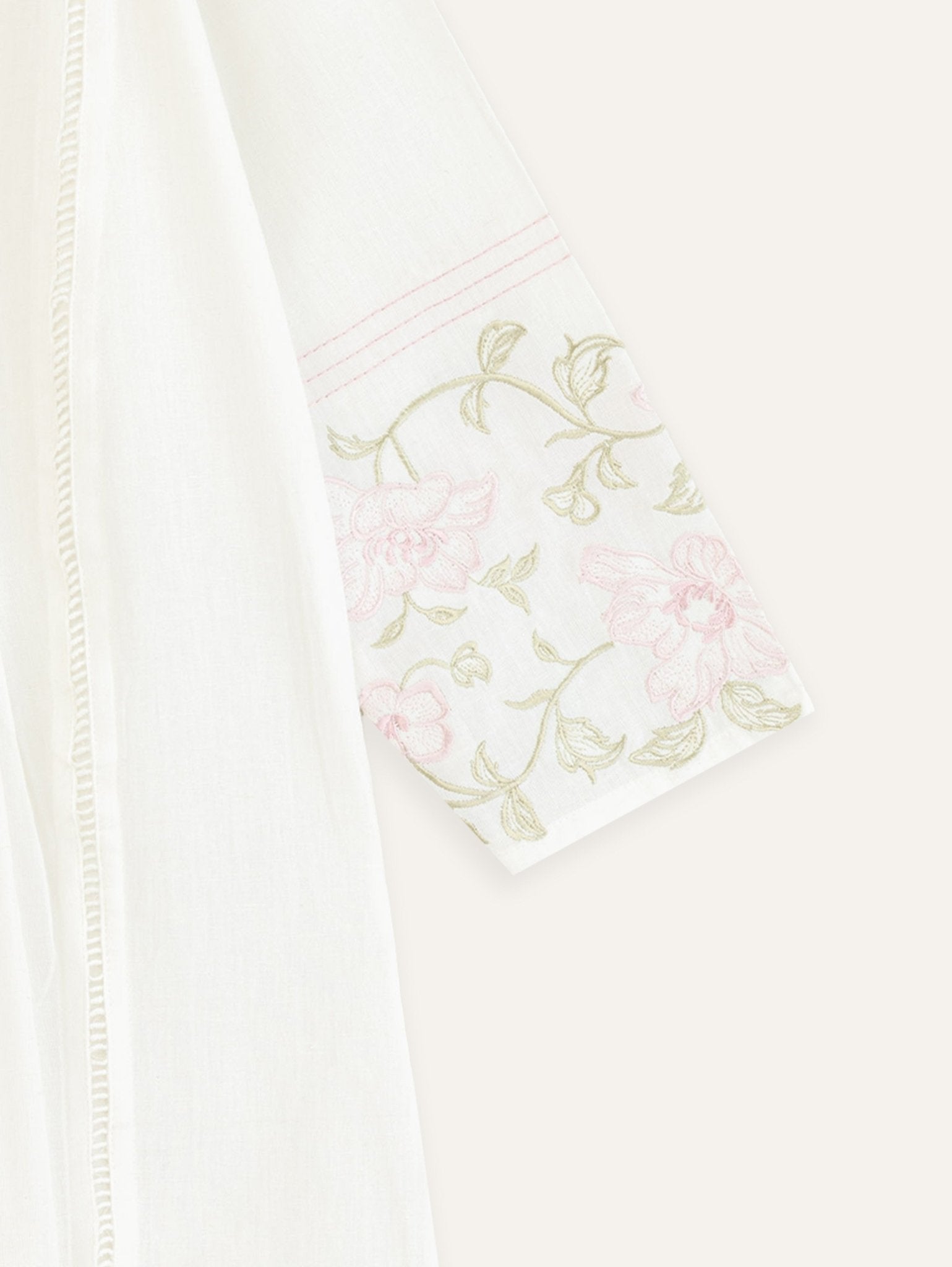 Kripali Cotton Flax Embroidered A Line Kurta - AINA