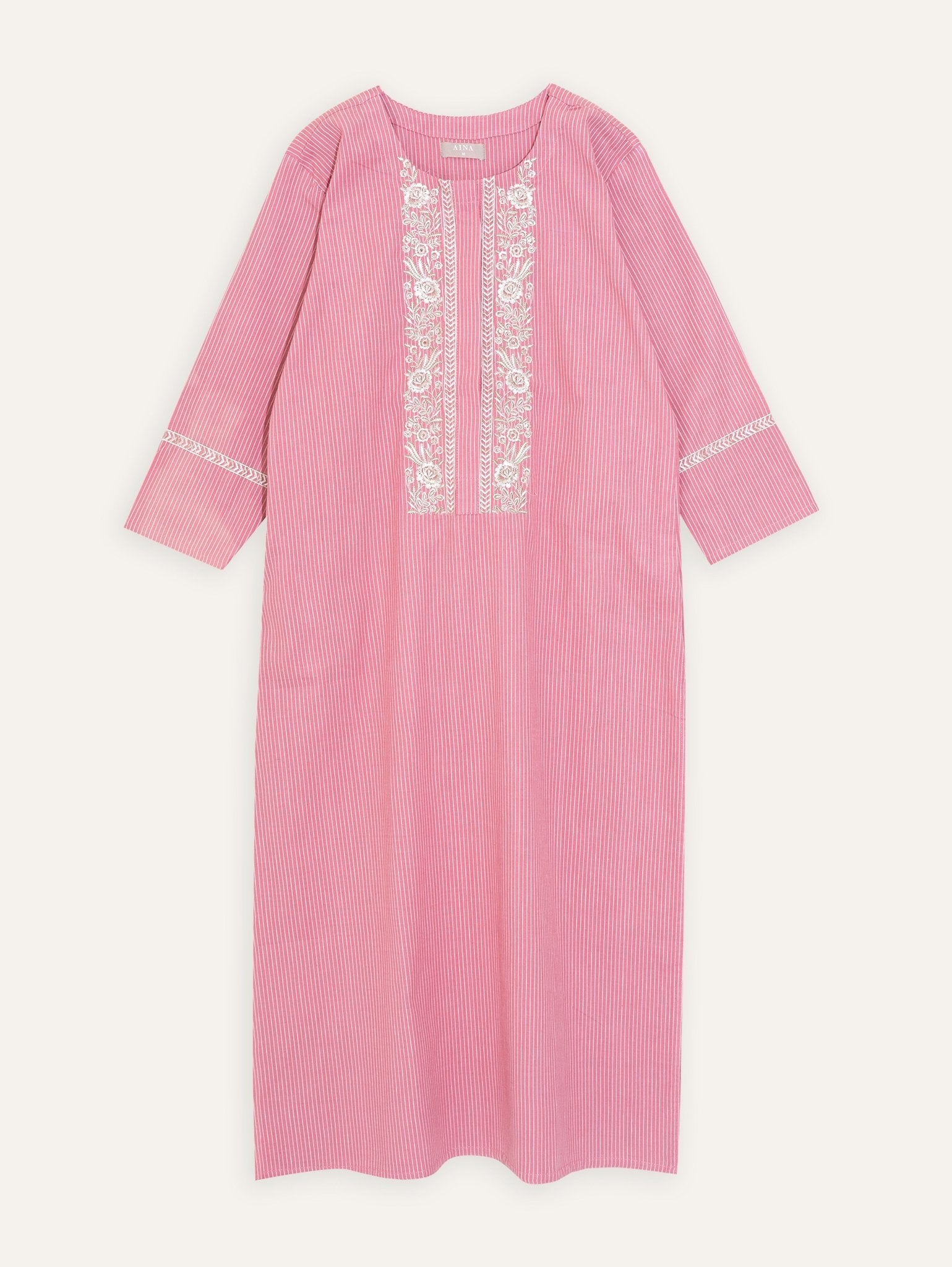 Kripalini Cotton Handloom Embroidered Straight Kurta - AINA