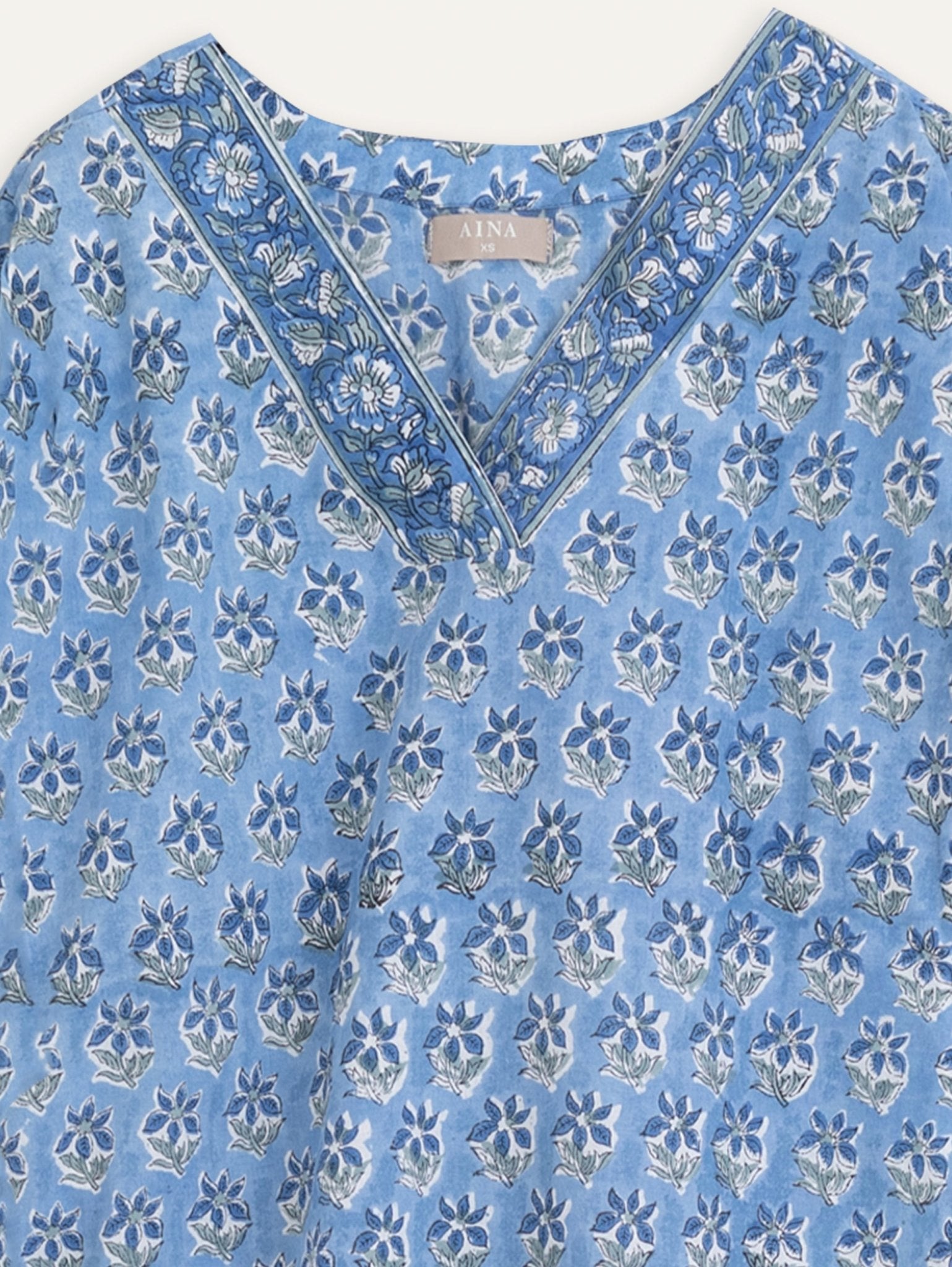 Krishna Cotton Block Printed Straight Kurta - AINA