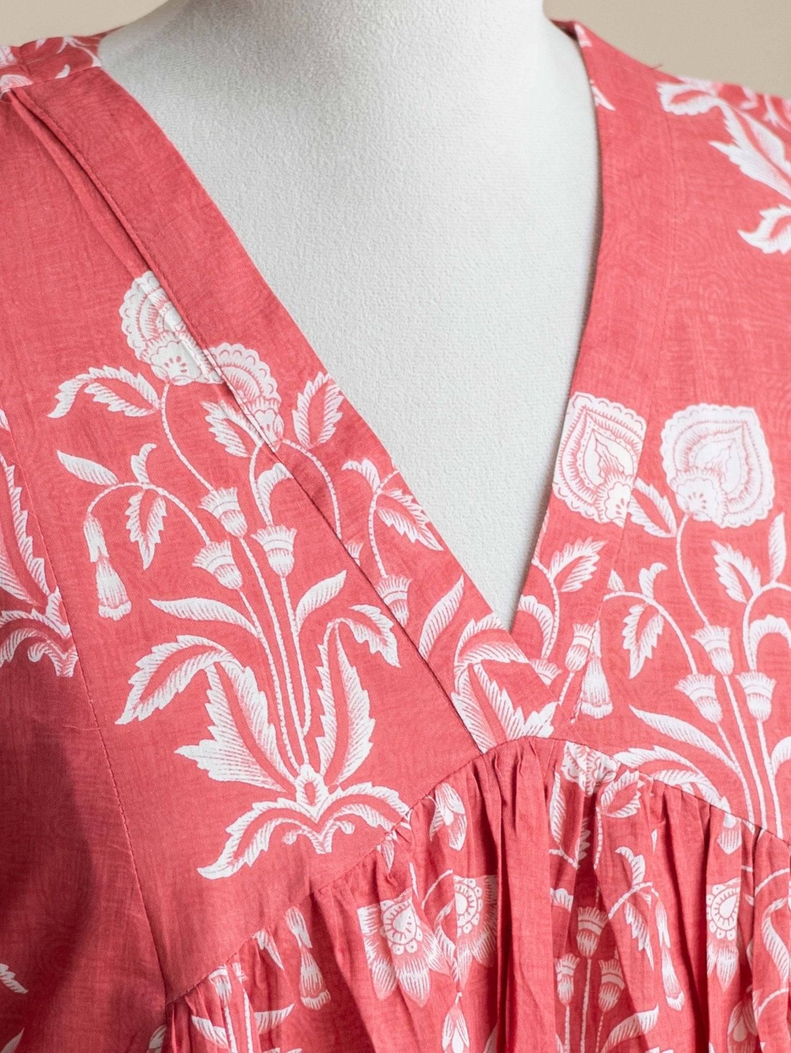 Kyrah Cotton Block Printed A-Line Kurta - AINA