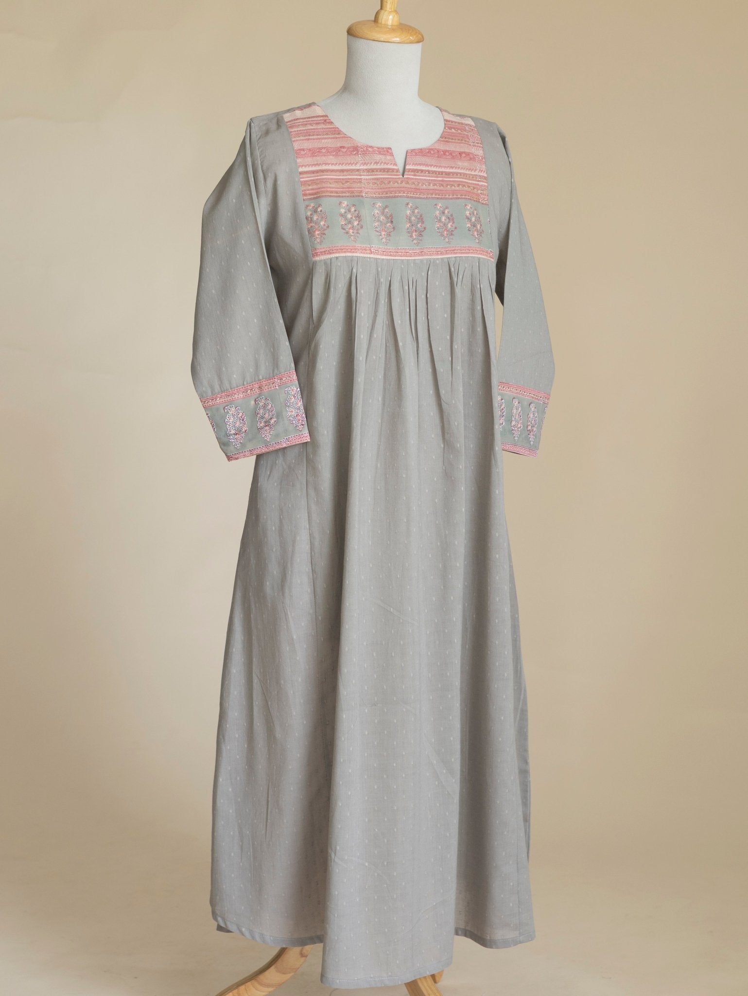 Laniya Cotton Dobby A - Line Kurta - AINA