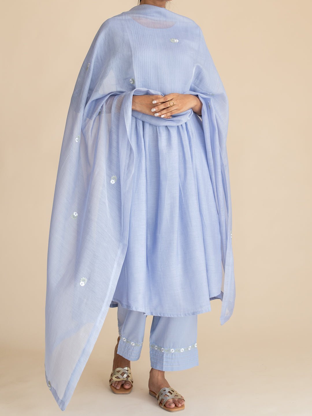 Lavna Chanderi Embroidered Dupatta - AINA