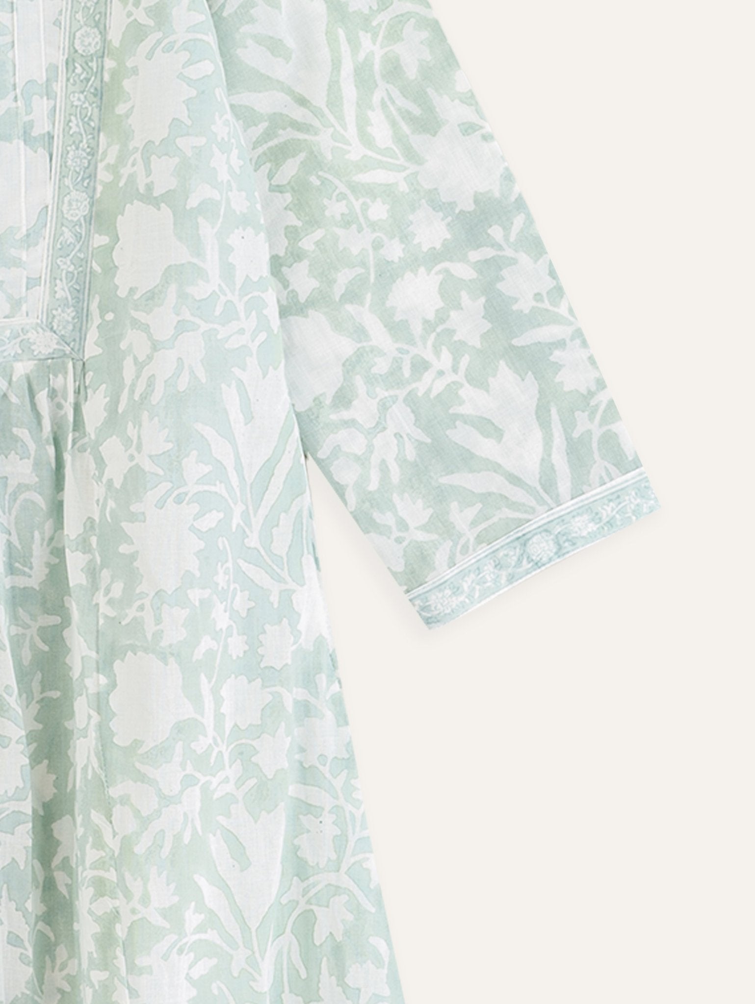 Layla Cotton Block Printed A - Line Kurta - AINA