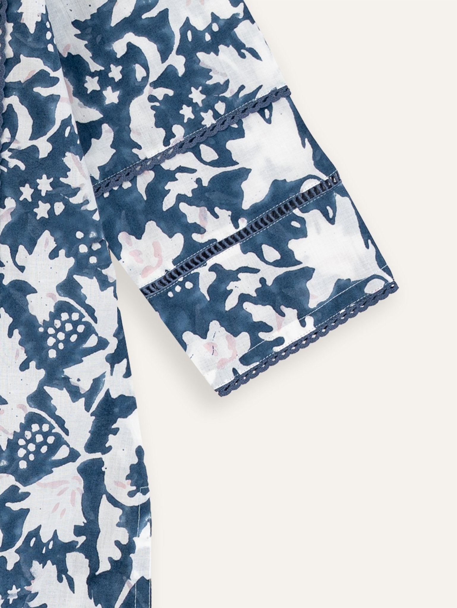 Lekha Cotton Block Printed Straight Kurta - AINA