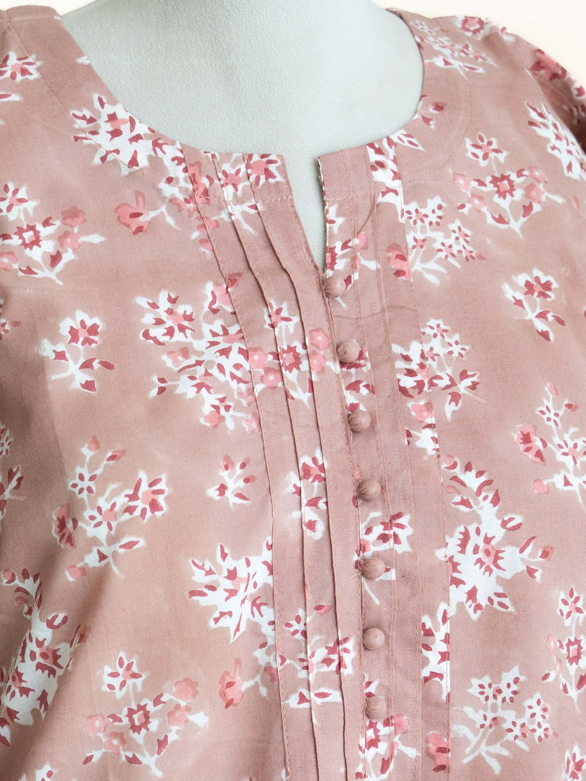 Leyla Cotton Block Printed Straight Kurta - AINA