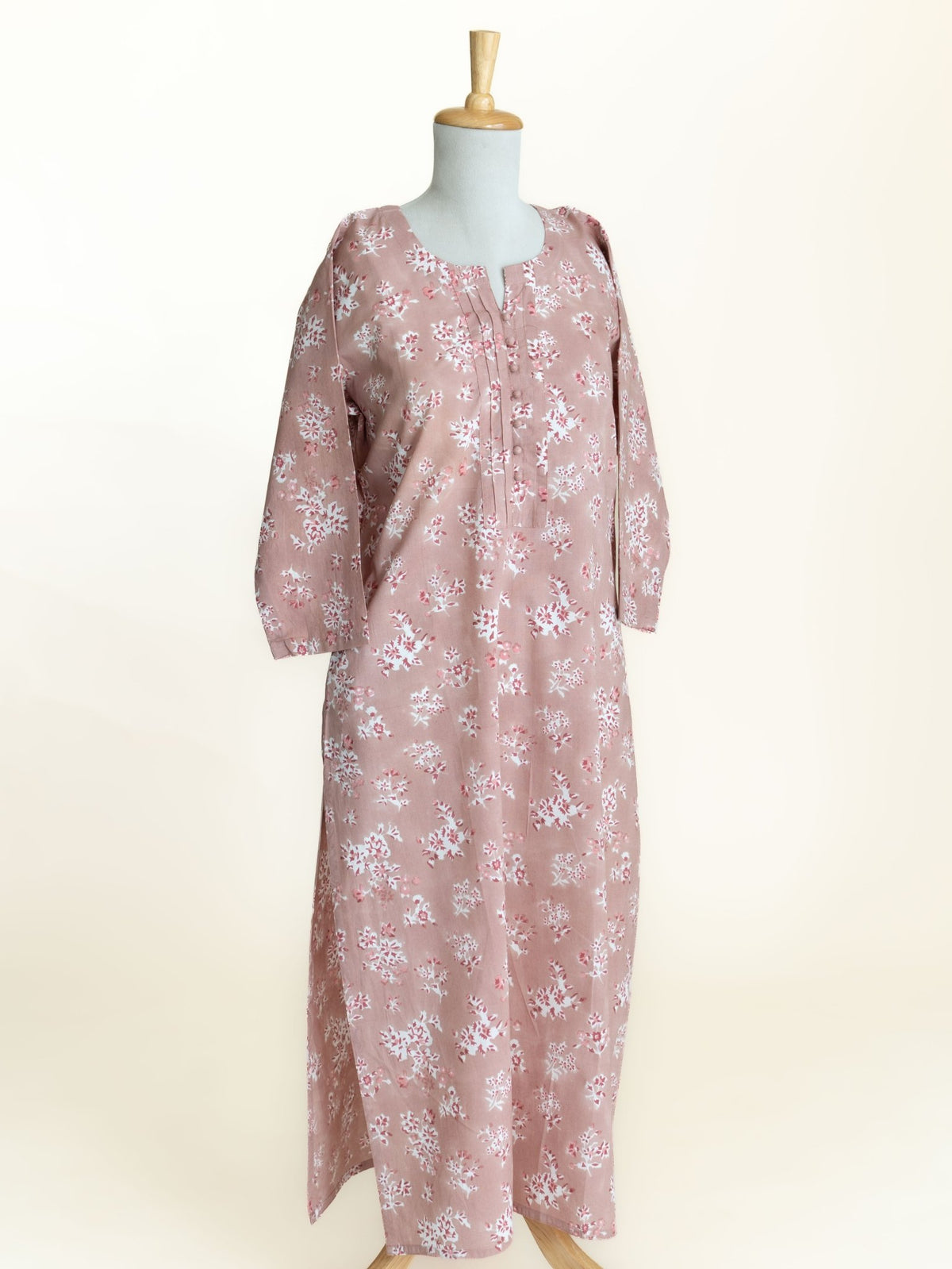 Leyla Cotton Block Printed Straight Kurta - AINA
