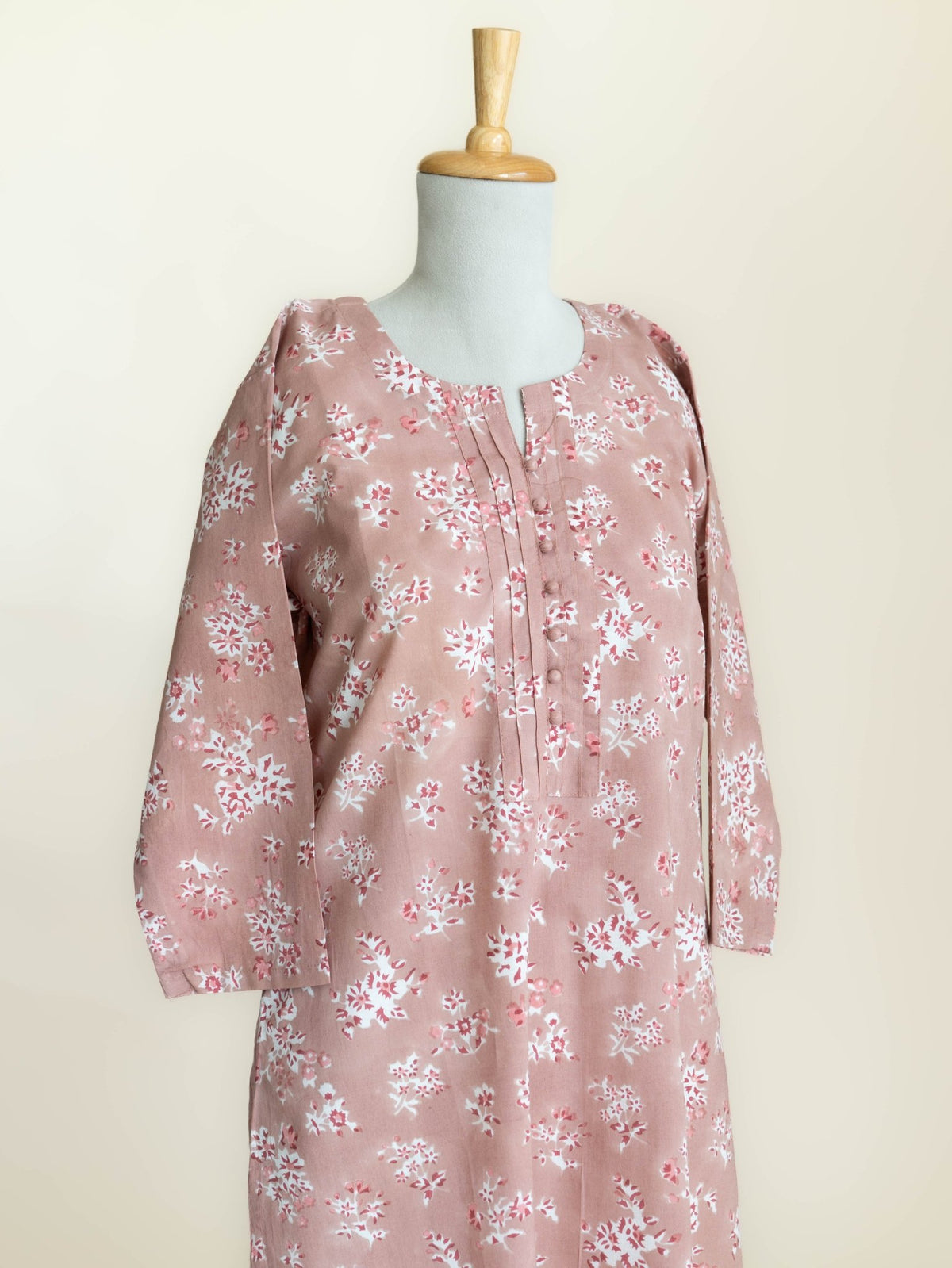Leyla Cotton Block Printed Straight Kurta - AINA