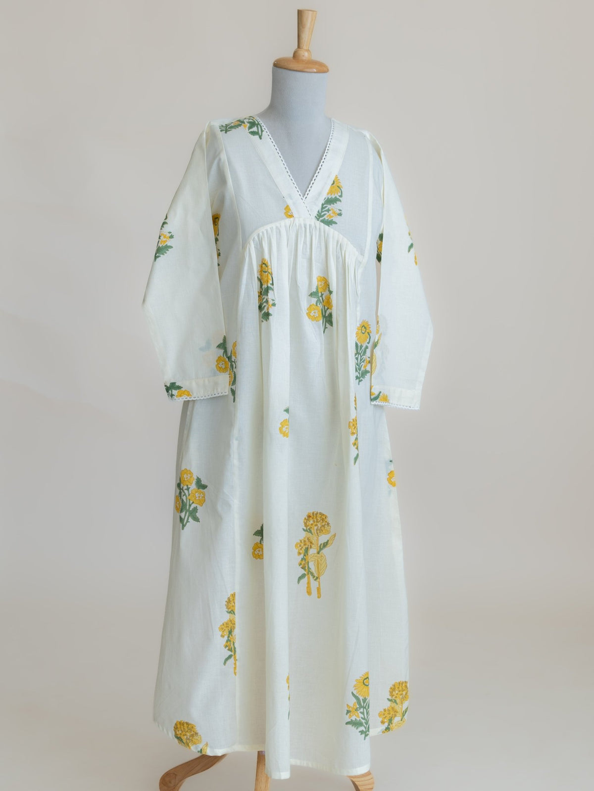 Lisha Cotton Block Printed A-Line Suit Set - AINA