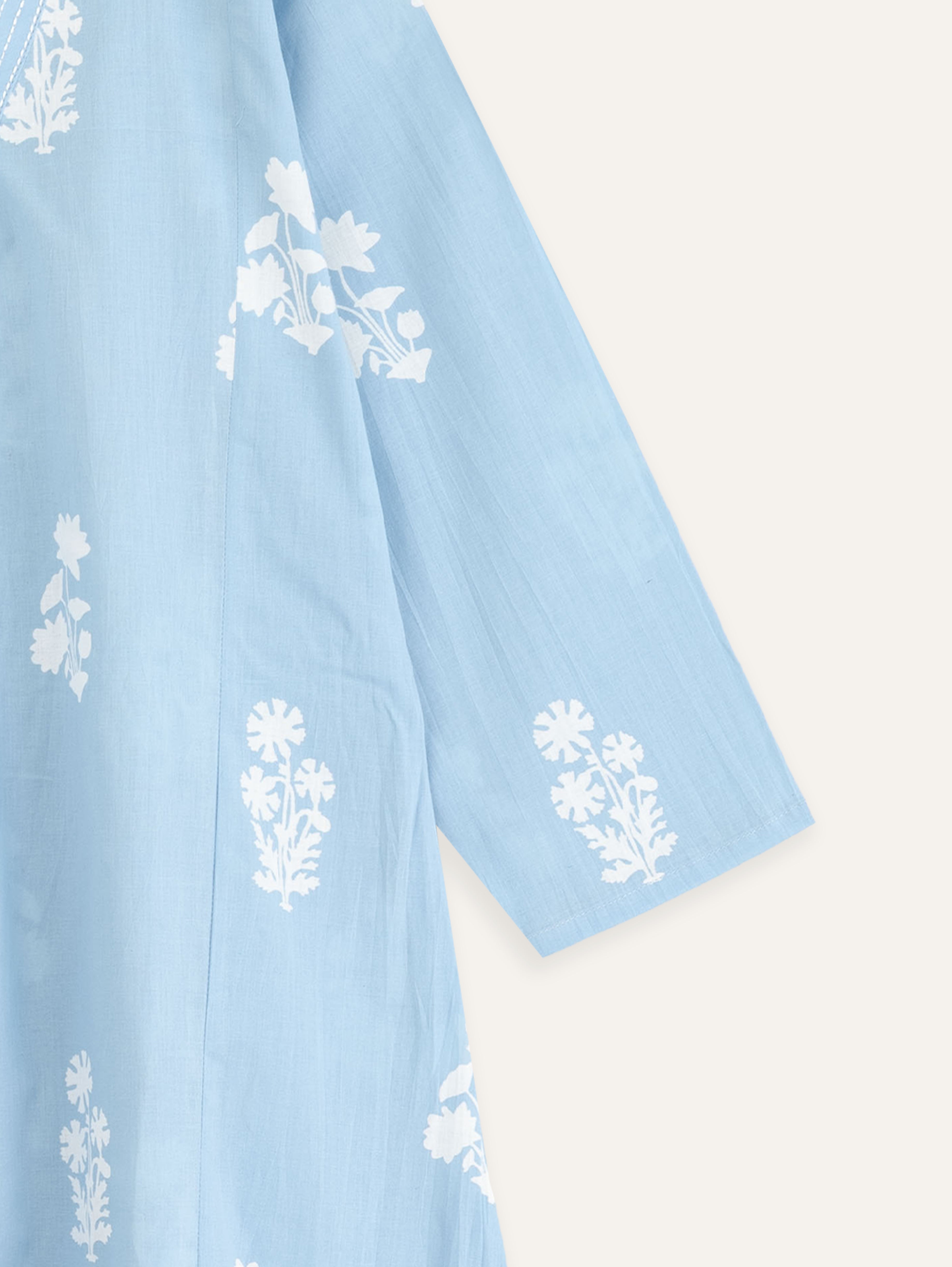 Jiya Cotton Block Printed A Line Kurta