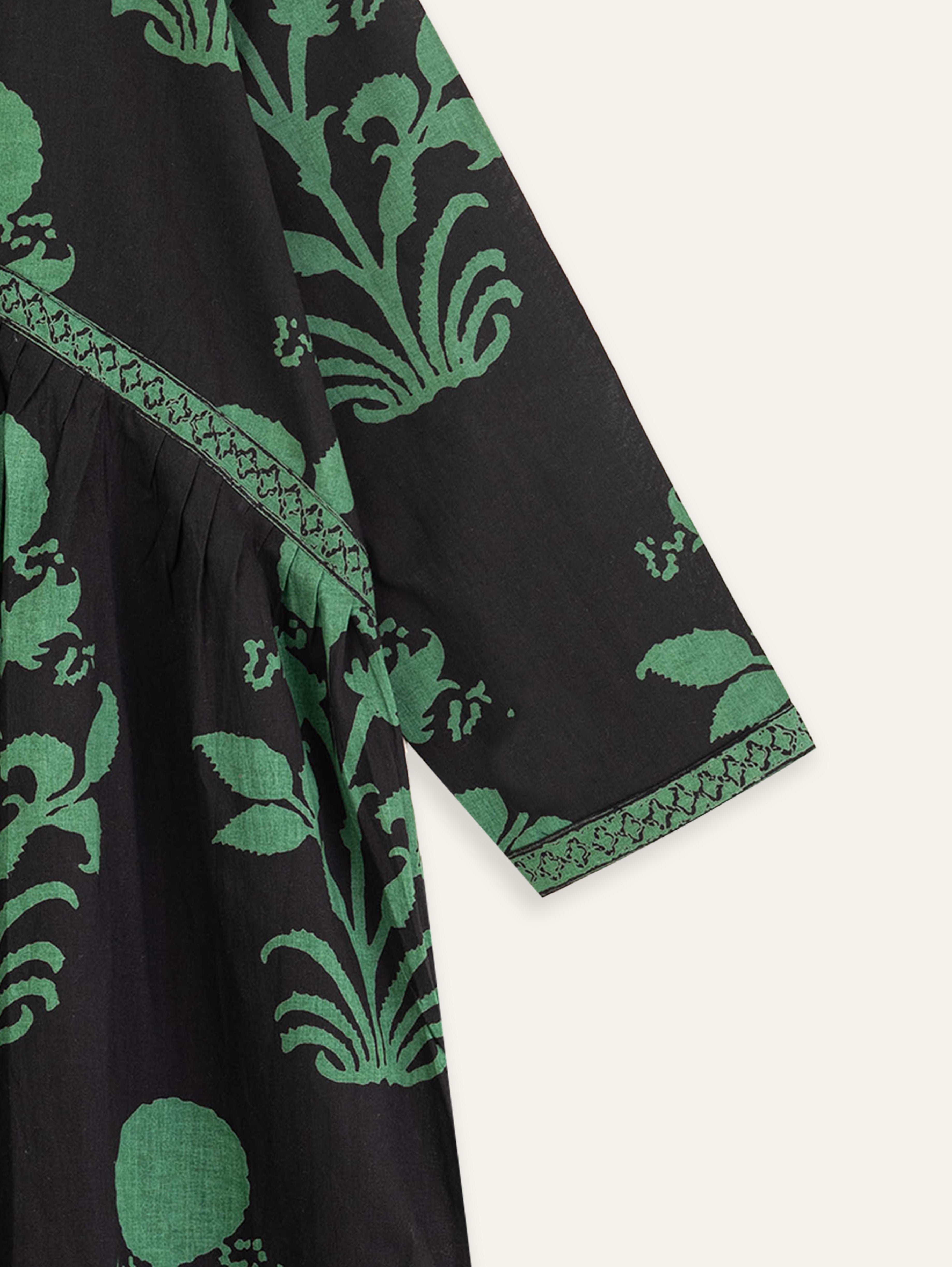 Rayha Cotton Block Printed A Line Kurta