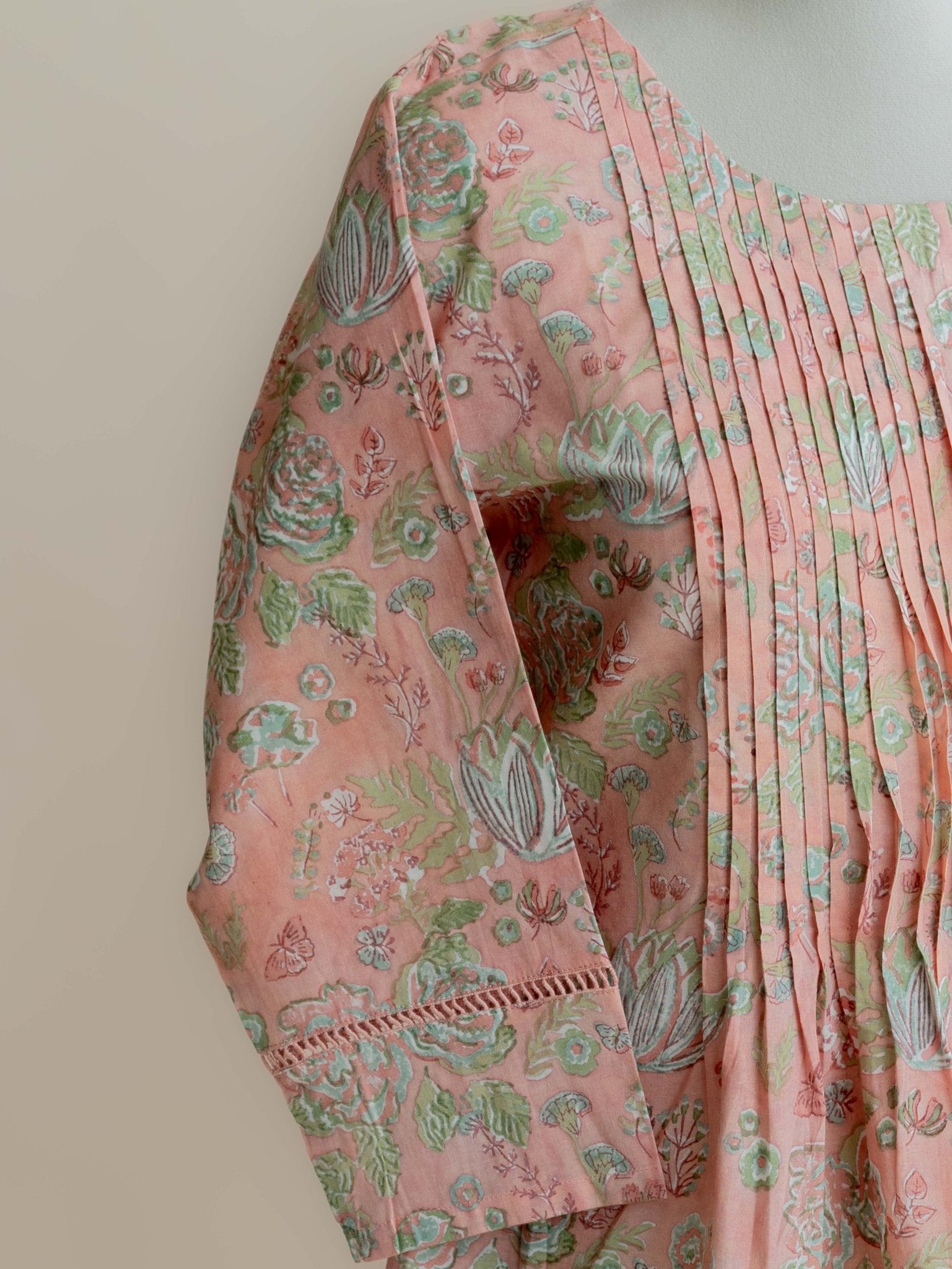 Mahira Cotton Block Printed A - Line Kurta - AINA