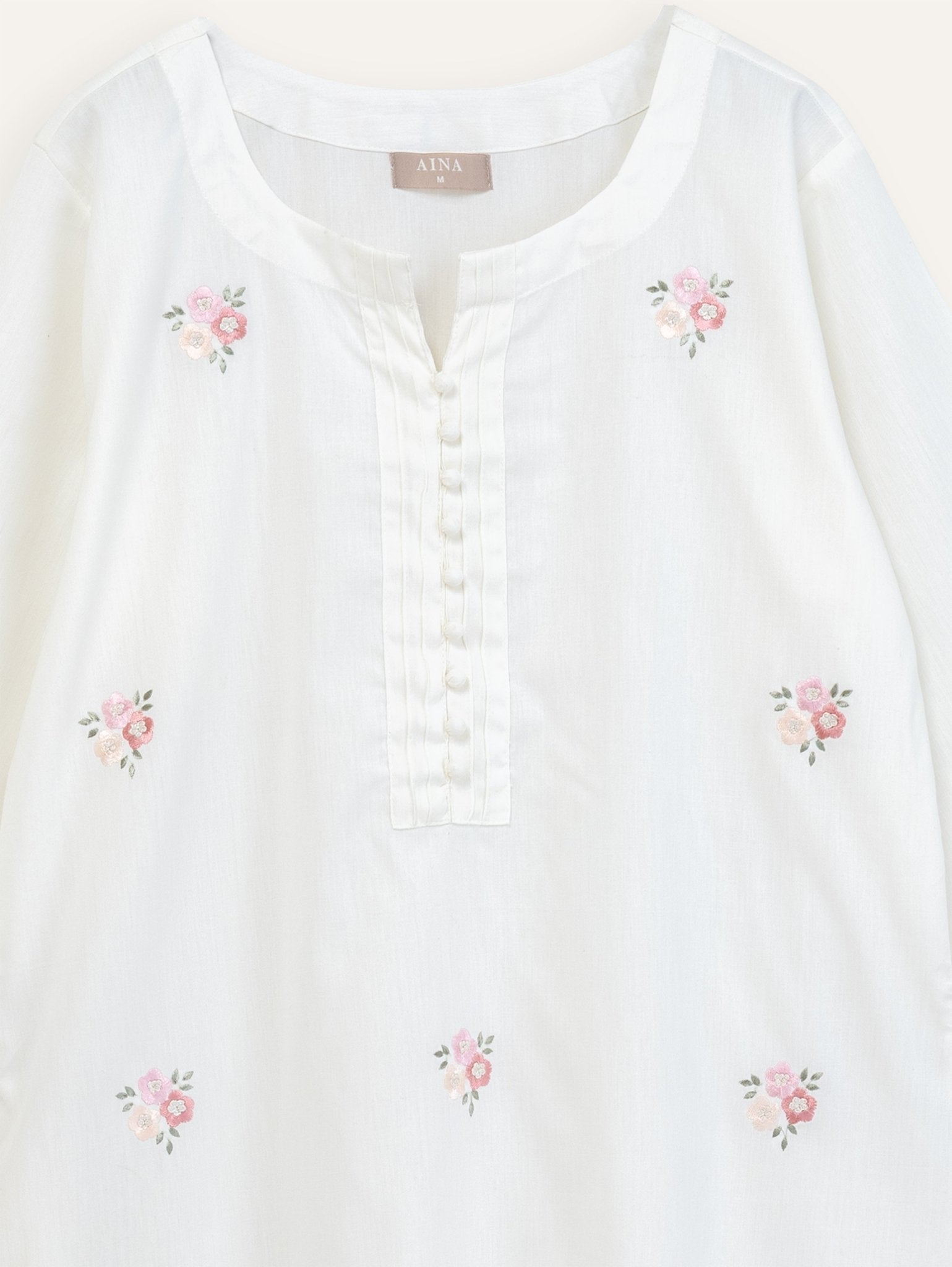Malha Cotton Embroidered A - Line Kurta - AINA