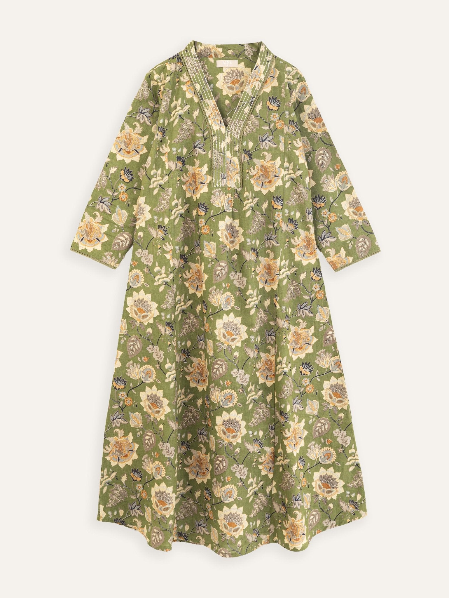 Manhitha Cotton Block Printed A Line Kurta - AINA