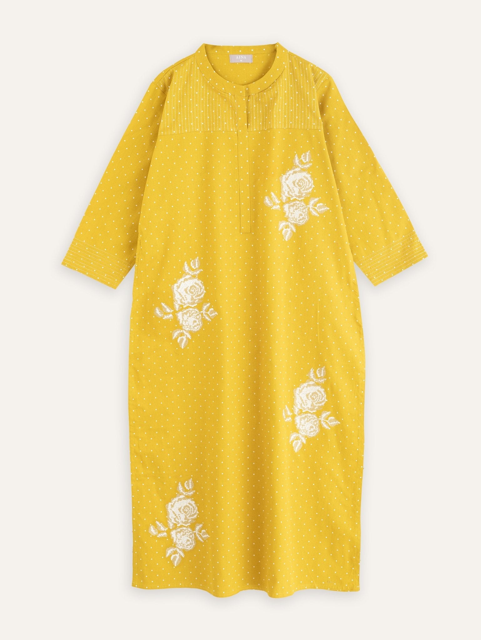 Manreet Cotton Handloom Embroidered Straight Kurta - AINA