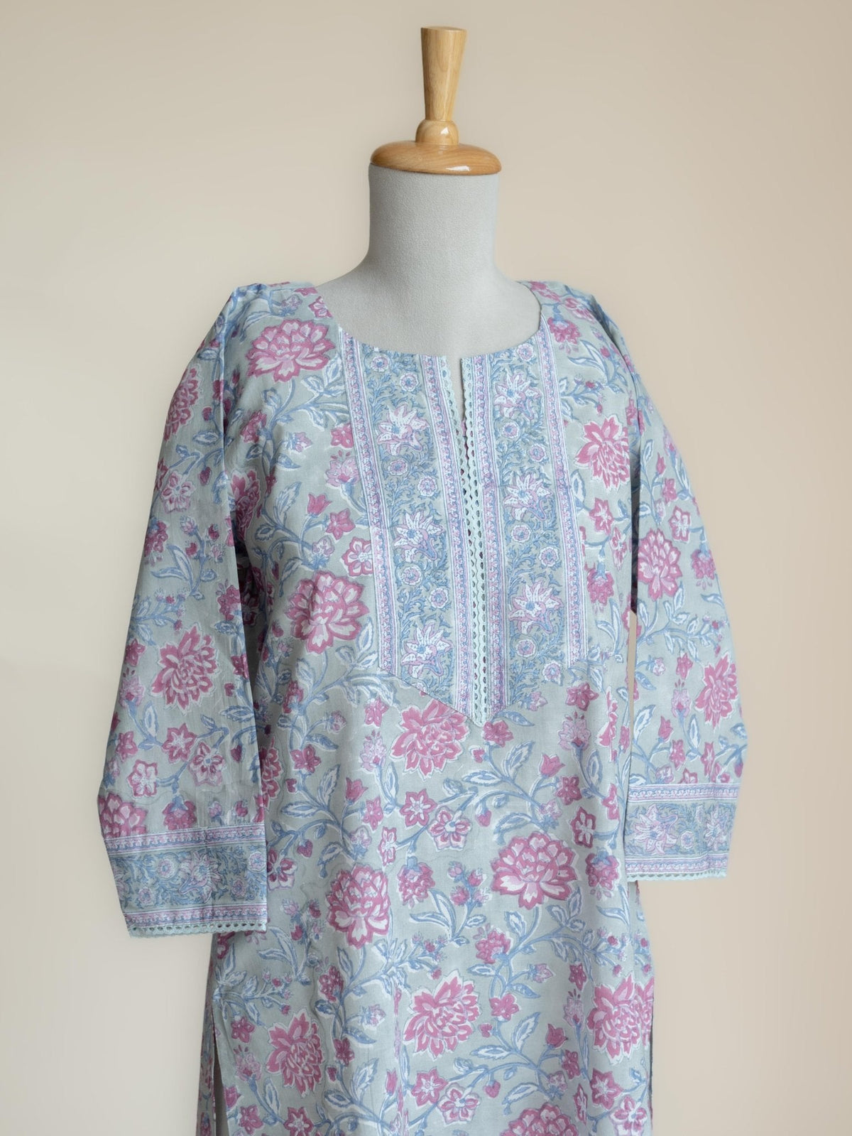 Manvi Cotton Block Printed Straight 2 Piece Set - AINA