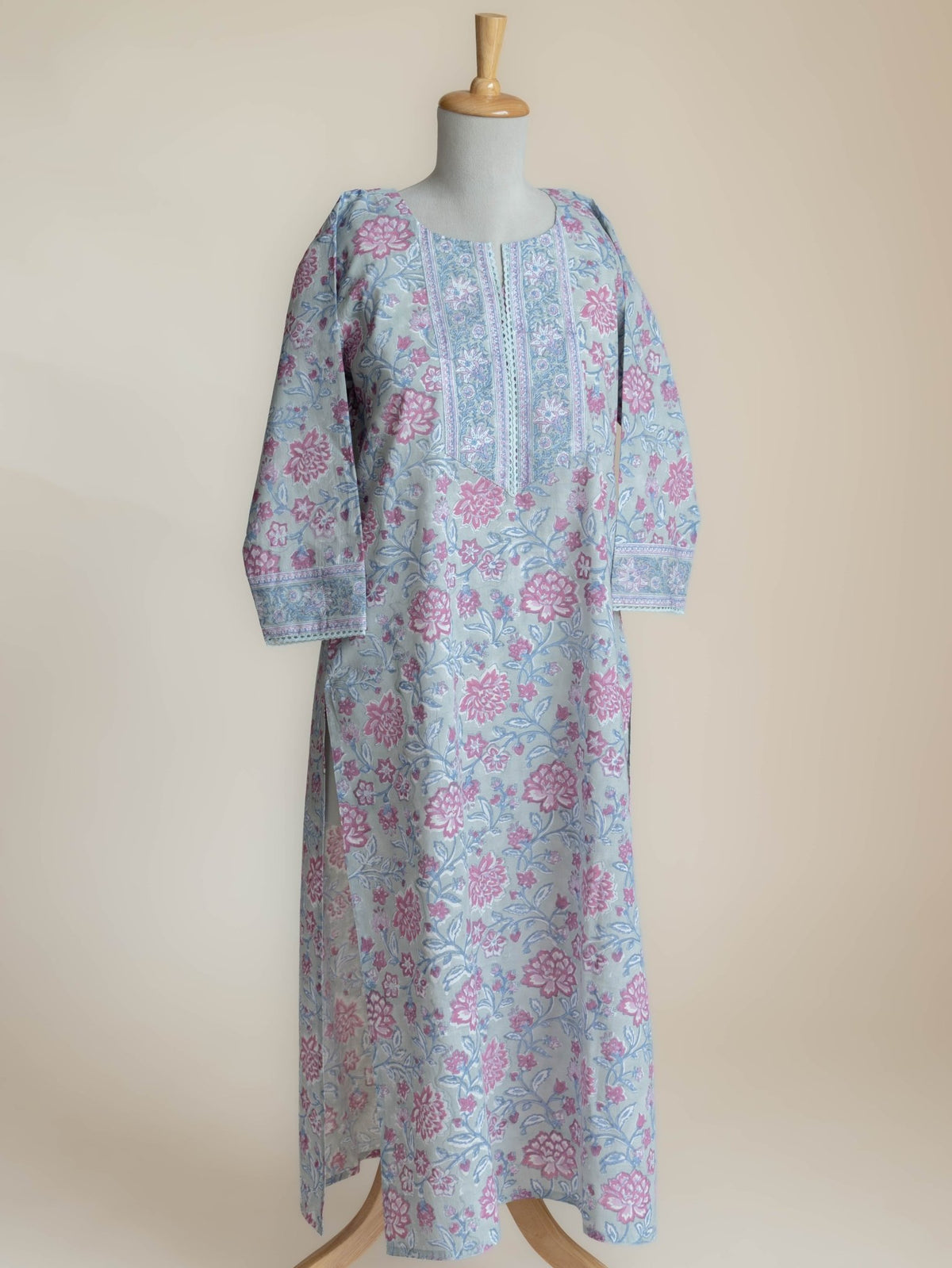 Manvi Cotton Block Printed Straight Suit Set - AINA