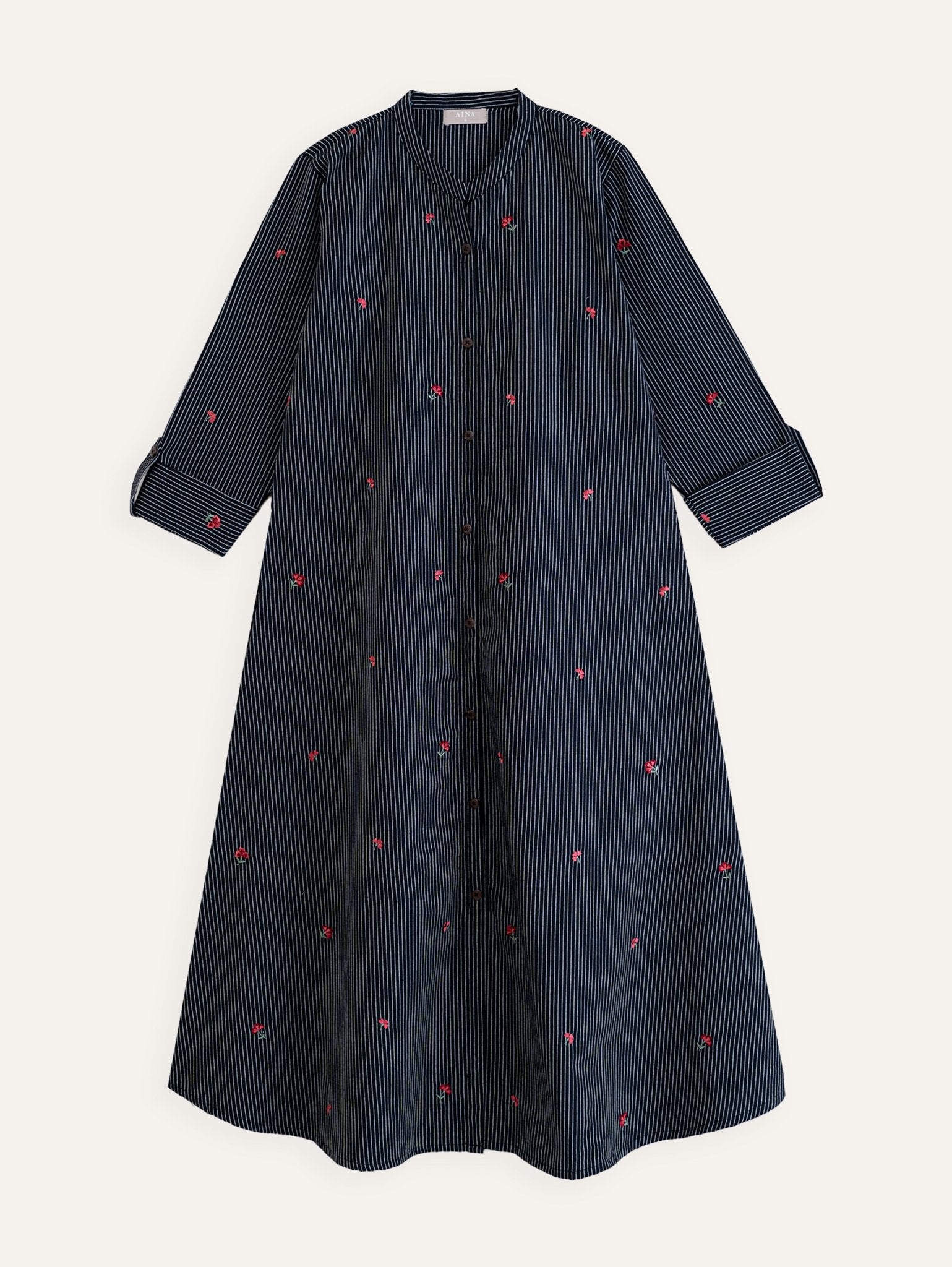 Marwa Cotton Handloom Embroidered A - Line Kurta - AINA