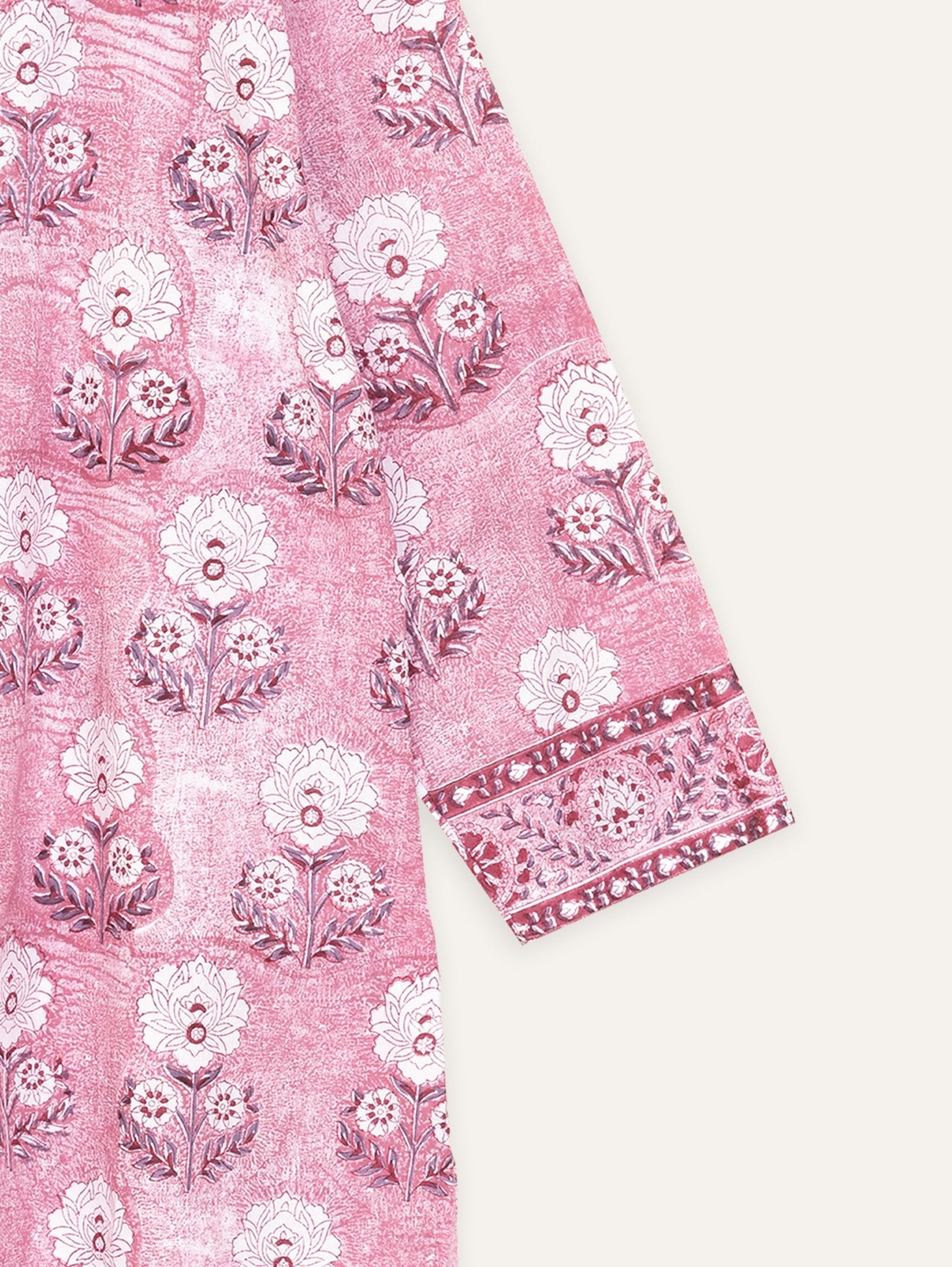 Meenal Cotton Block Printed Straight Kurta - AINA