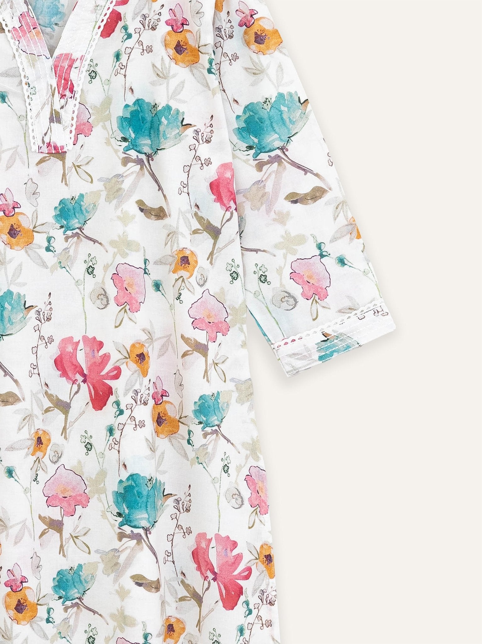 Mehreen Cotton Digital Print Straight Kurta - AINA