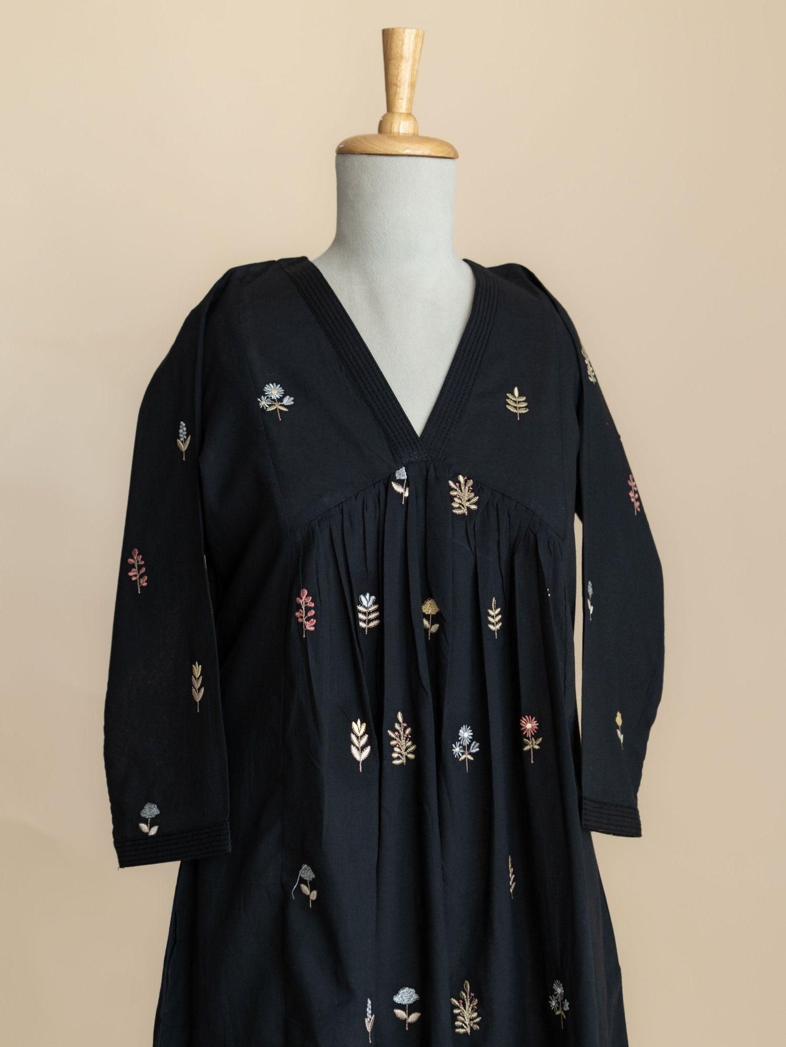 Mehza Cotton Embroidered A-Line Kurta - AINA
