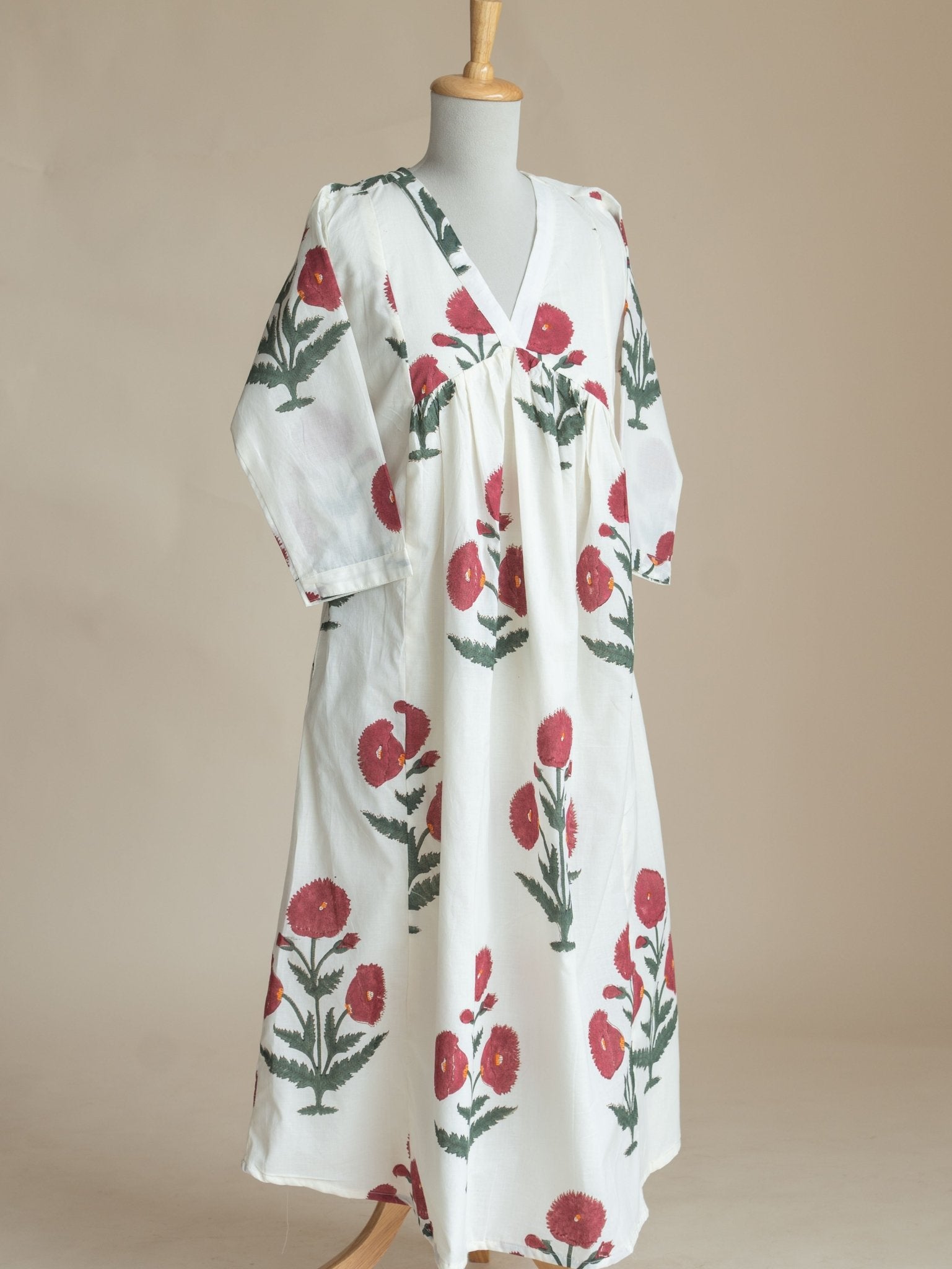 Melissa Cotton Block Printed A-Line Kurta - AINA