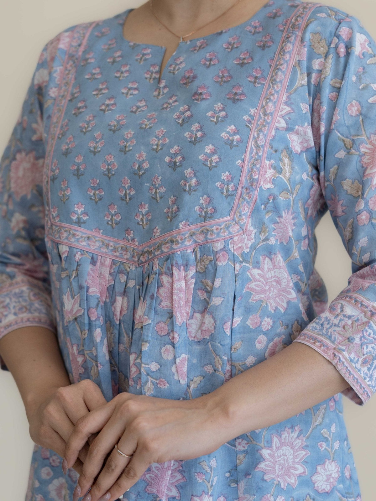 Mihira Cotton Block Printed A-Line 2 Piece Set - AINA