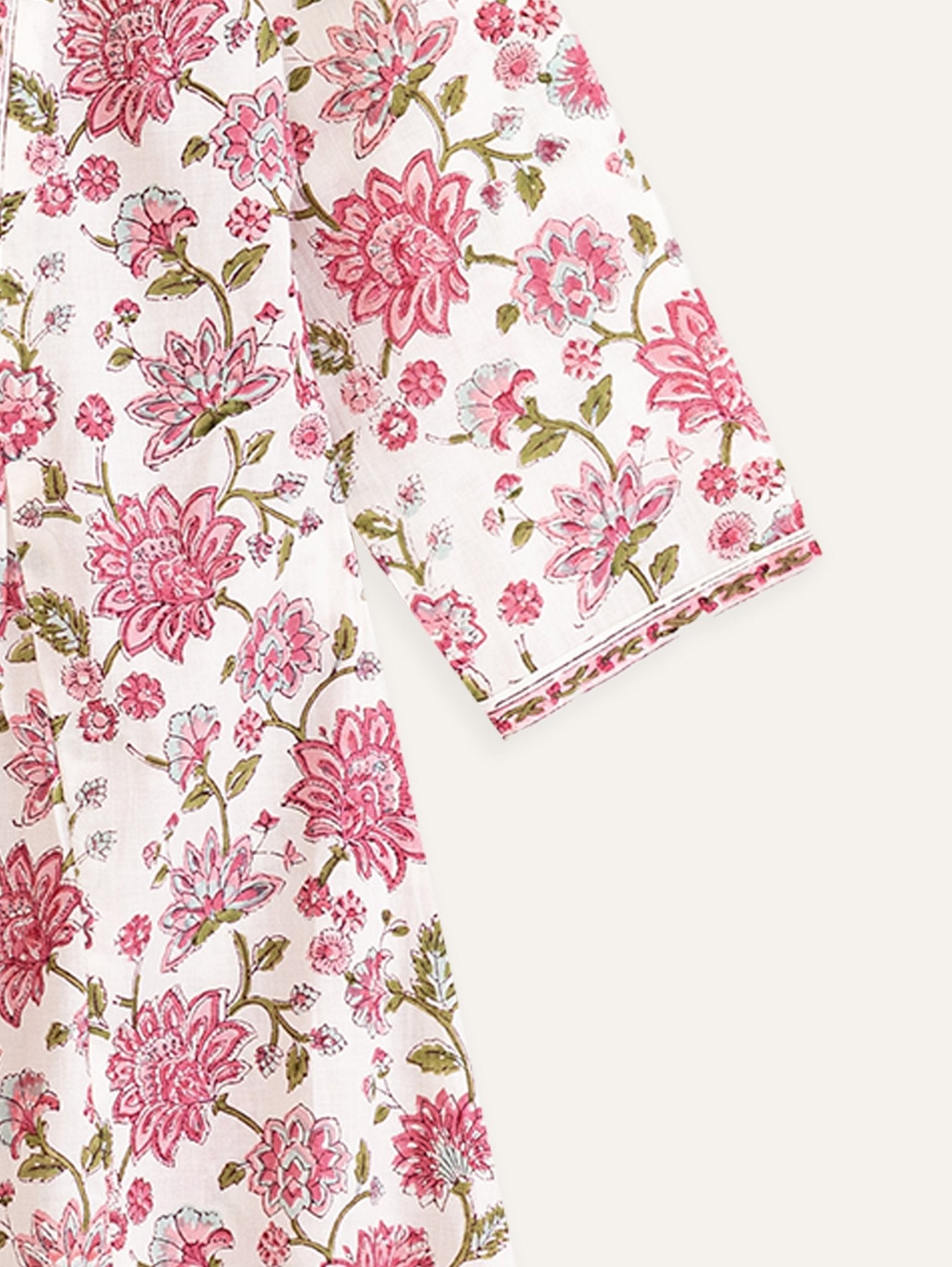 Mihra Cotton Block Printed A - Line Kurta - AINA