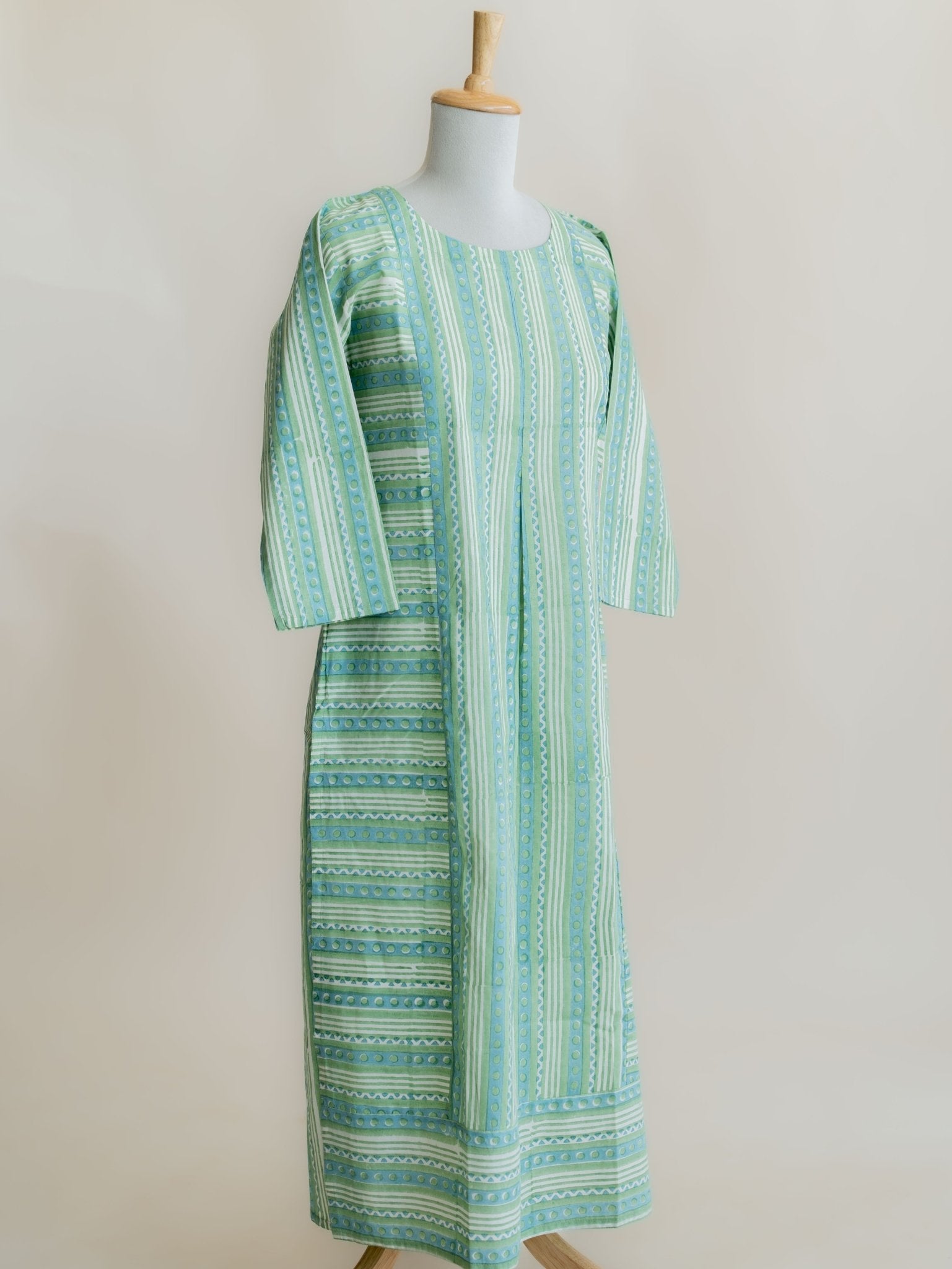 Minha Cotton Block Printed Straight Kurta - AINA