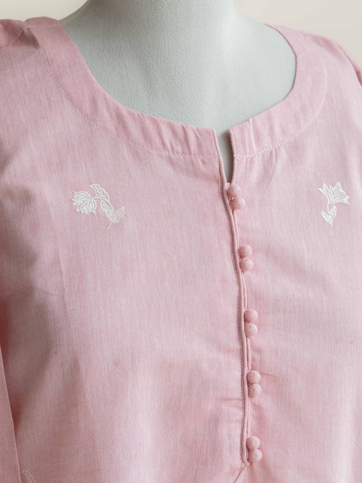 Miraya Cotton Handloom Embroidered Straight Kurta - AINA
