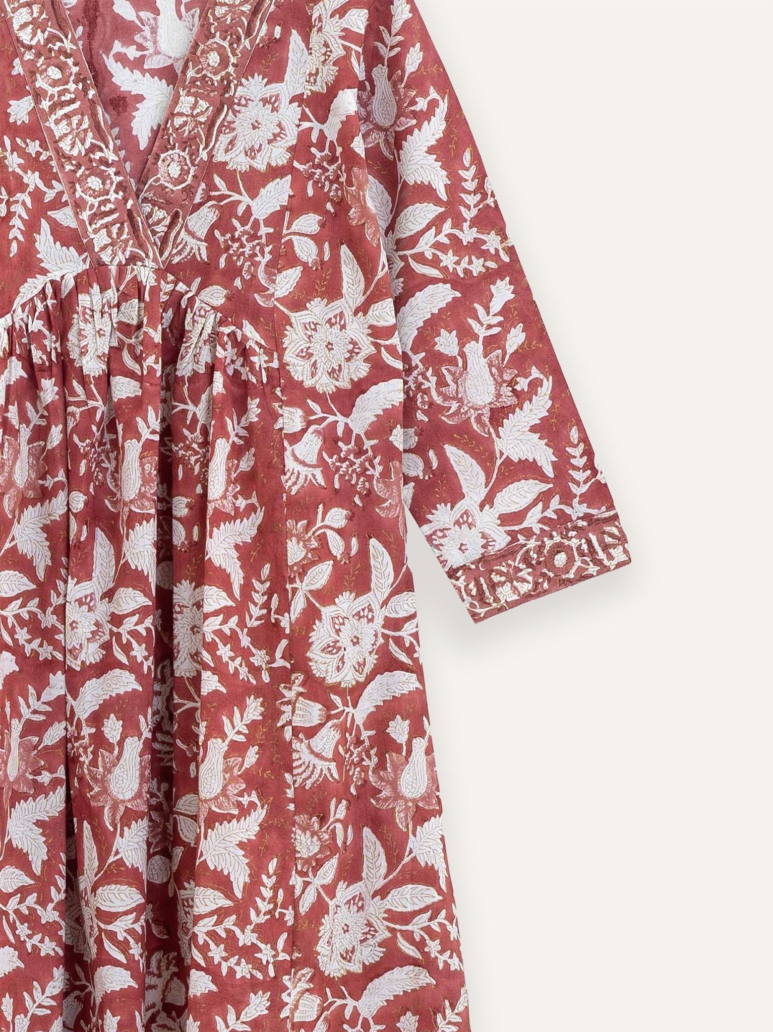 Munira Cotton Block Printed A - Line Kurta - AINA