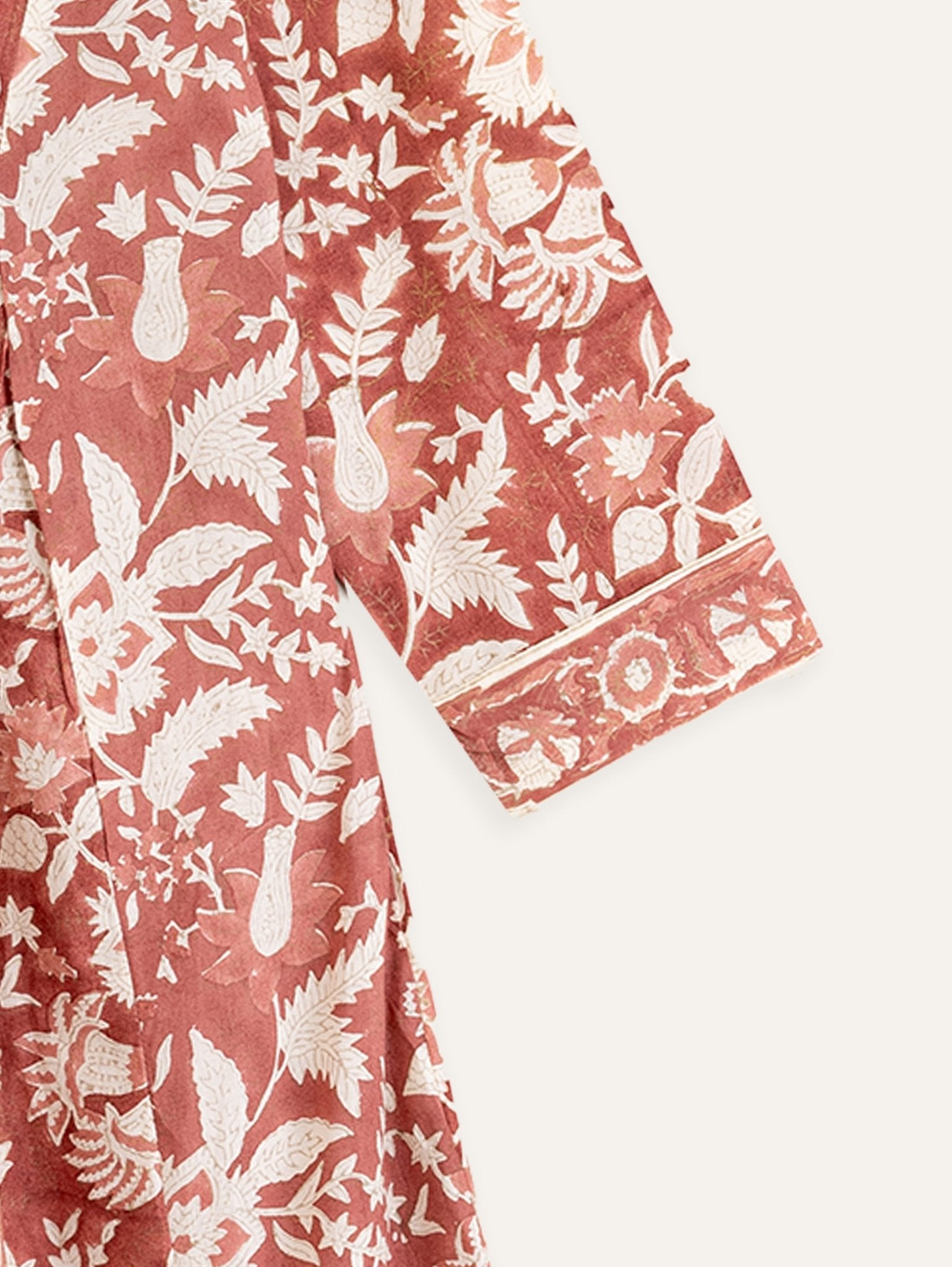 Munira Cotton Block Printed A - Line Kurta - AINA