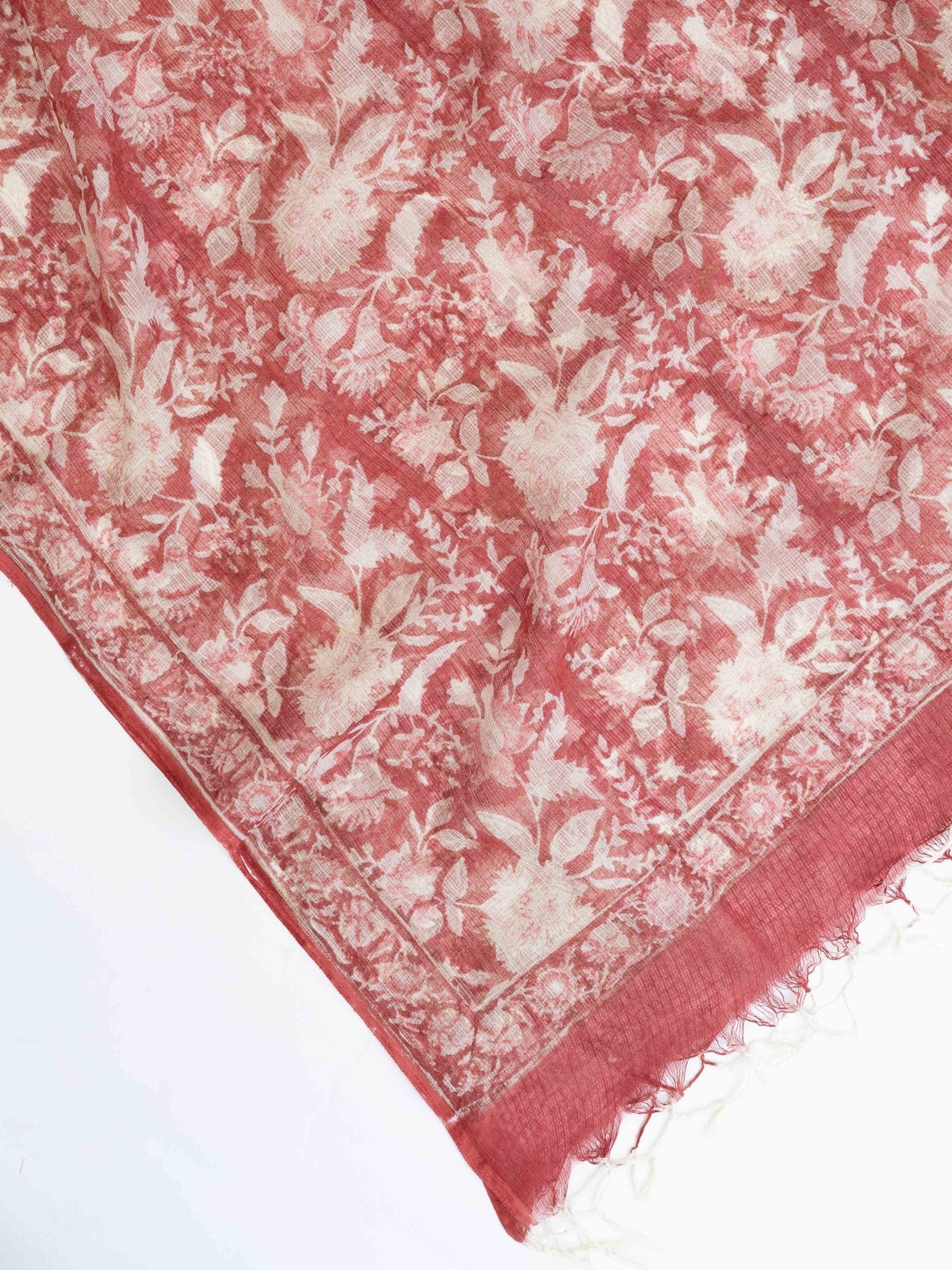Munira Kota Doria Block Printed Dupatta - AINA