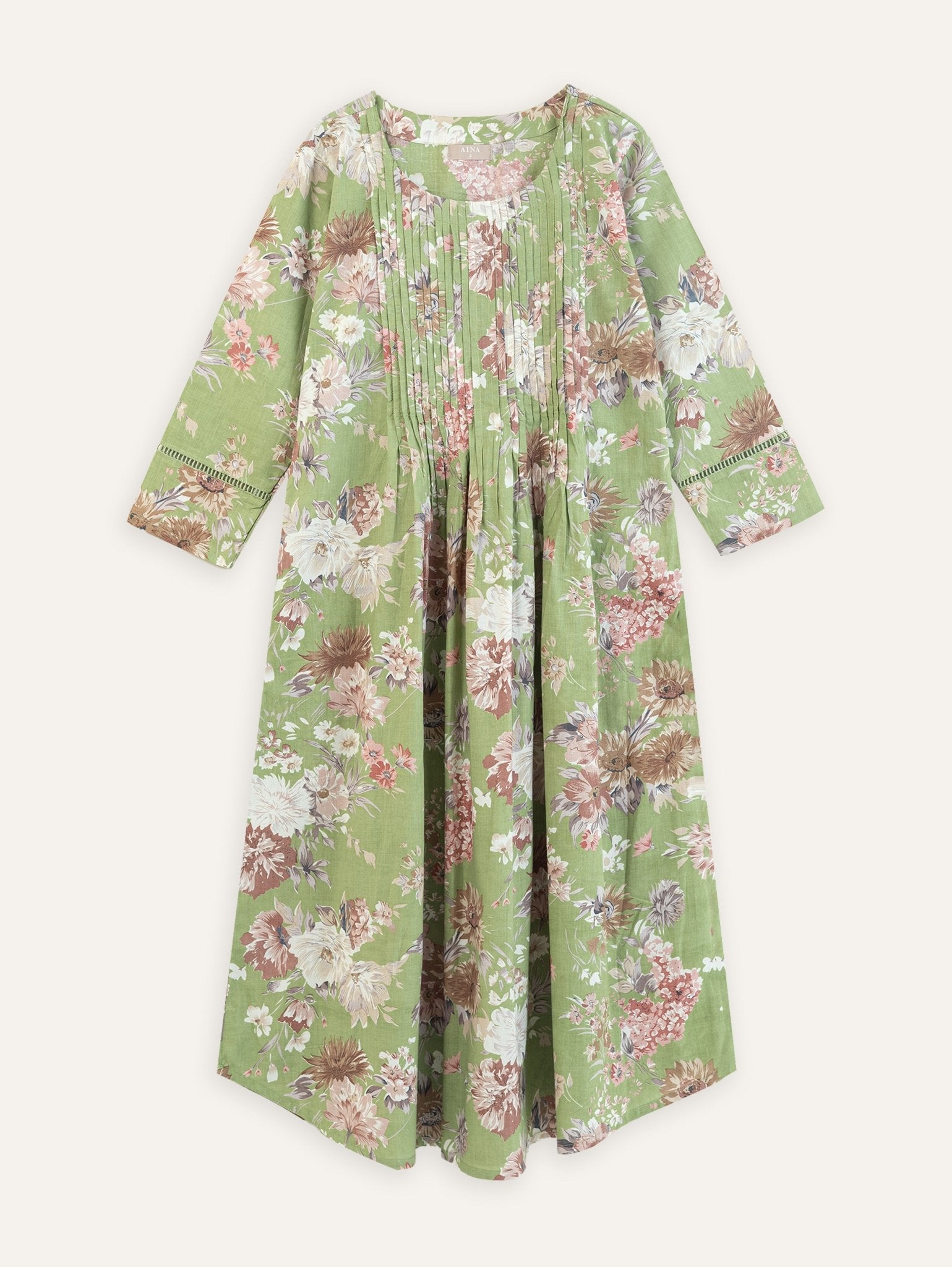 Nabah Cotton Printed A - Line Kurta - AINA