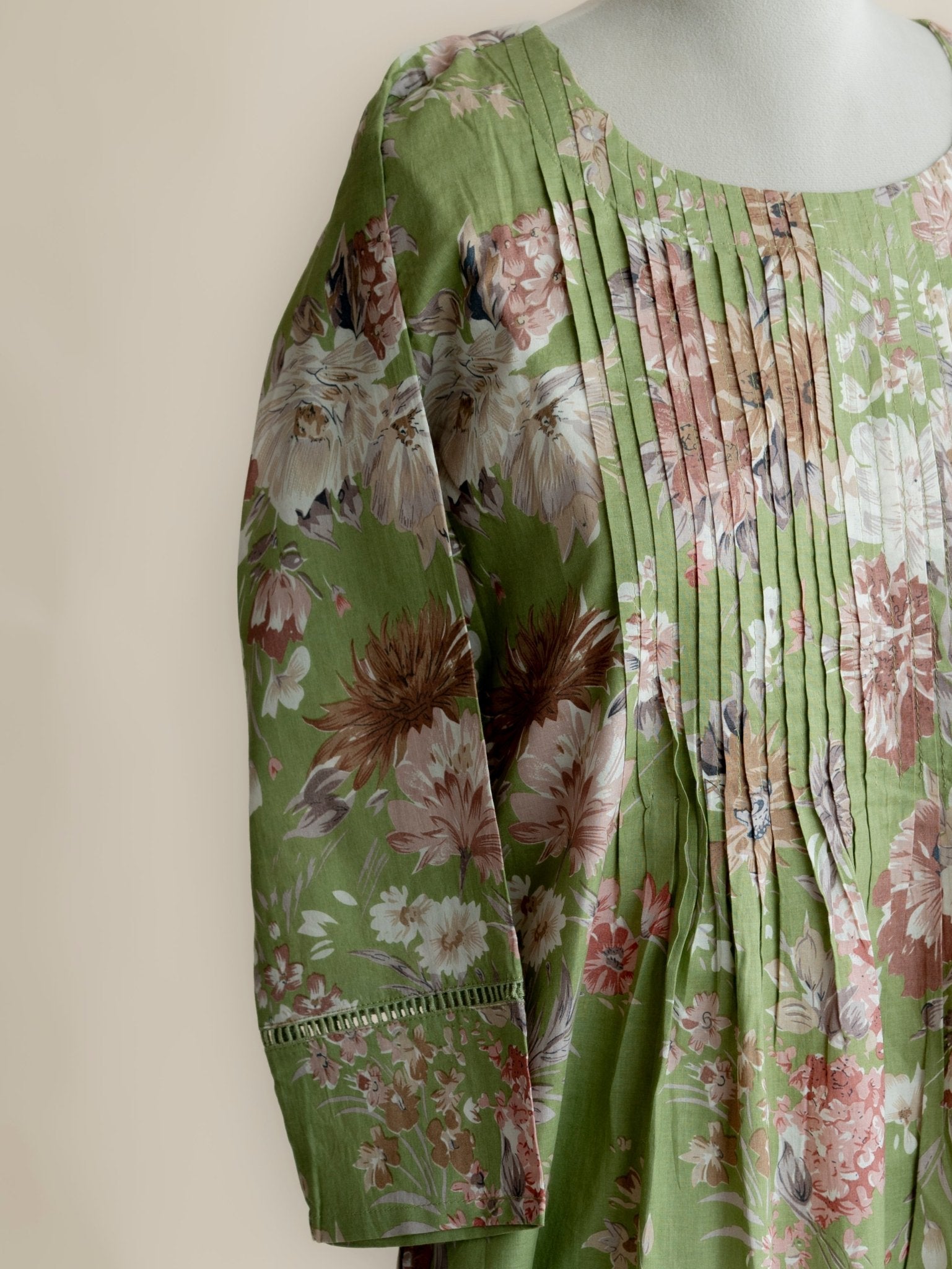 Nabah Cotton Printed A - Line Kurta - AINA
