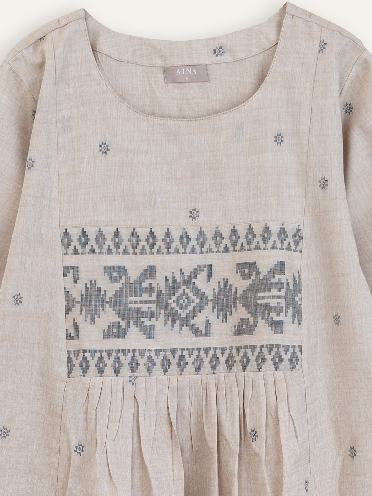 Nadha Cotton Jamdani A - Line Kurta - AINA