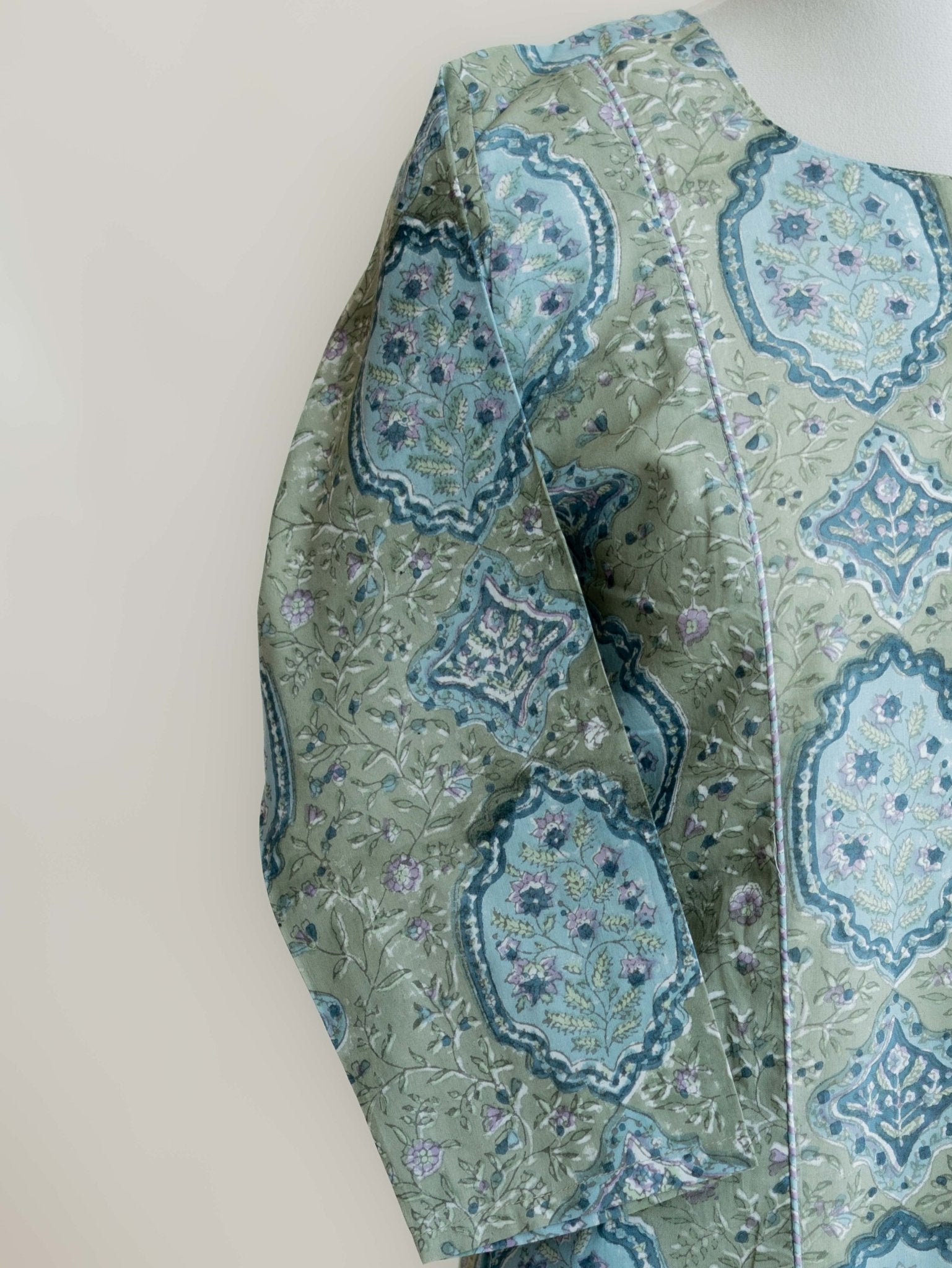 Naeema Cotton Block Printed Straight Kurta - AINA