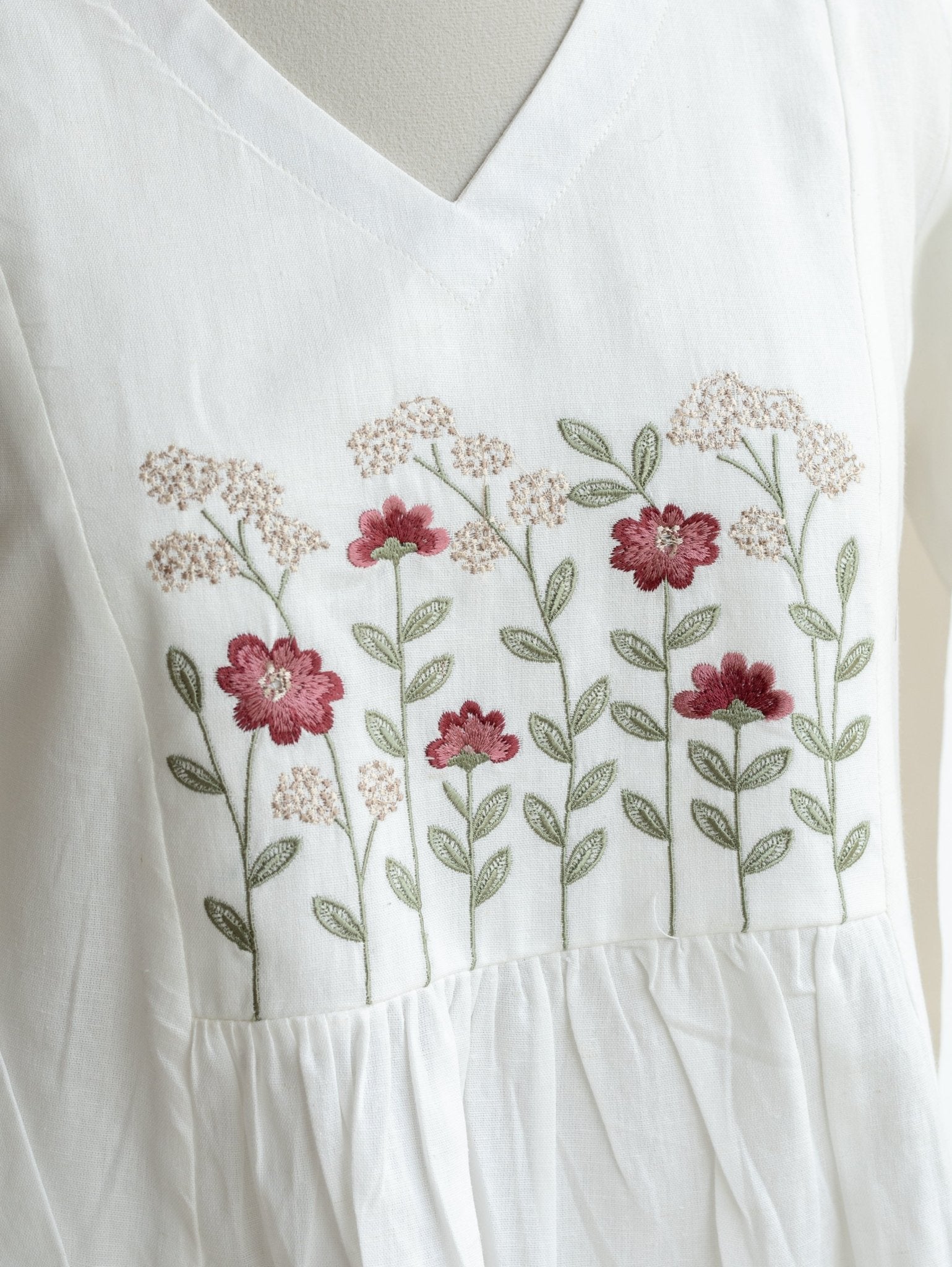 Nafisa Cotton Embroidered A - Line Kurta - AINA