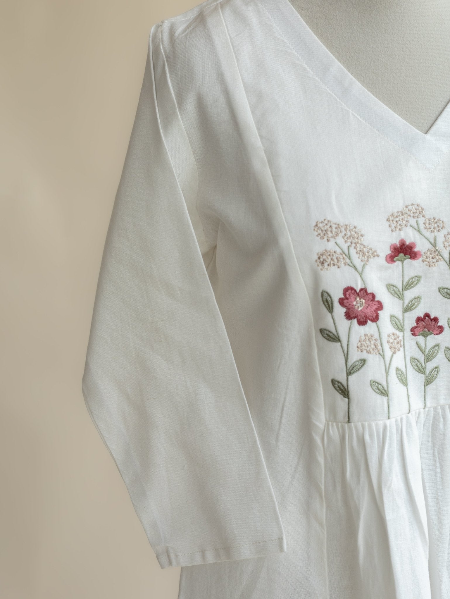 Nafisa Cotton Embroidered A - Line Kurta - AINA